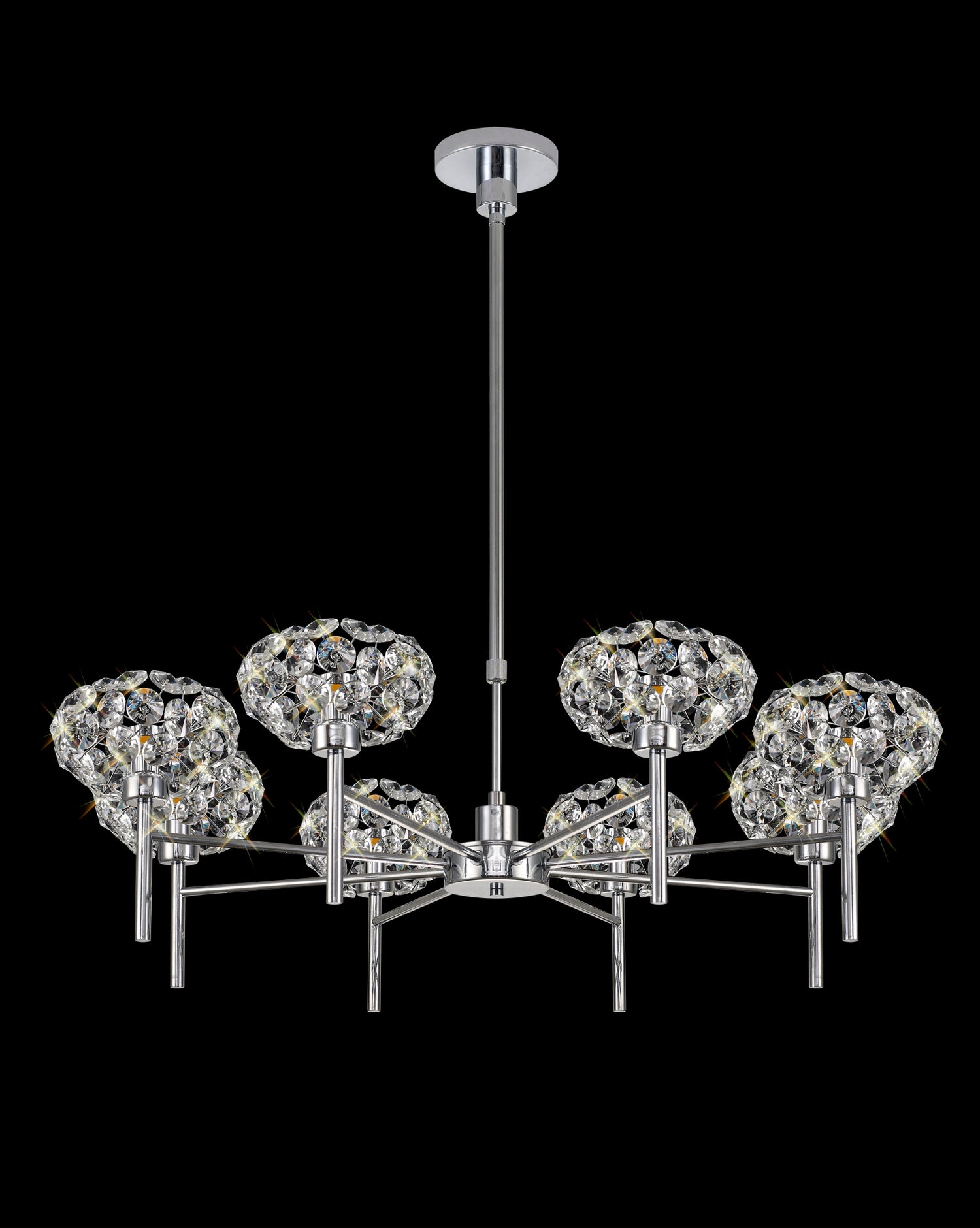 Byrne 8 Light G9 Telescopic Light With Polished Chrome And Crystal Shade