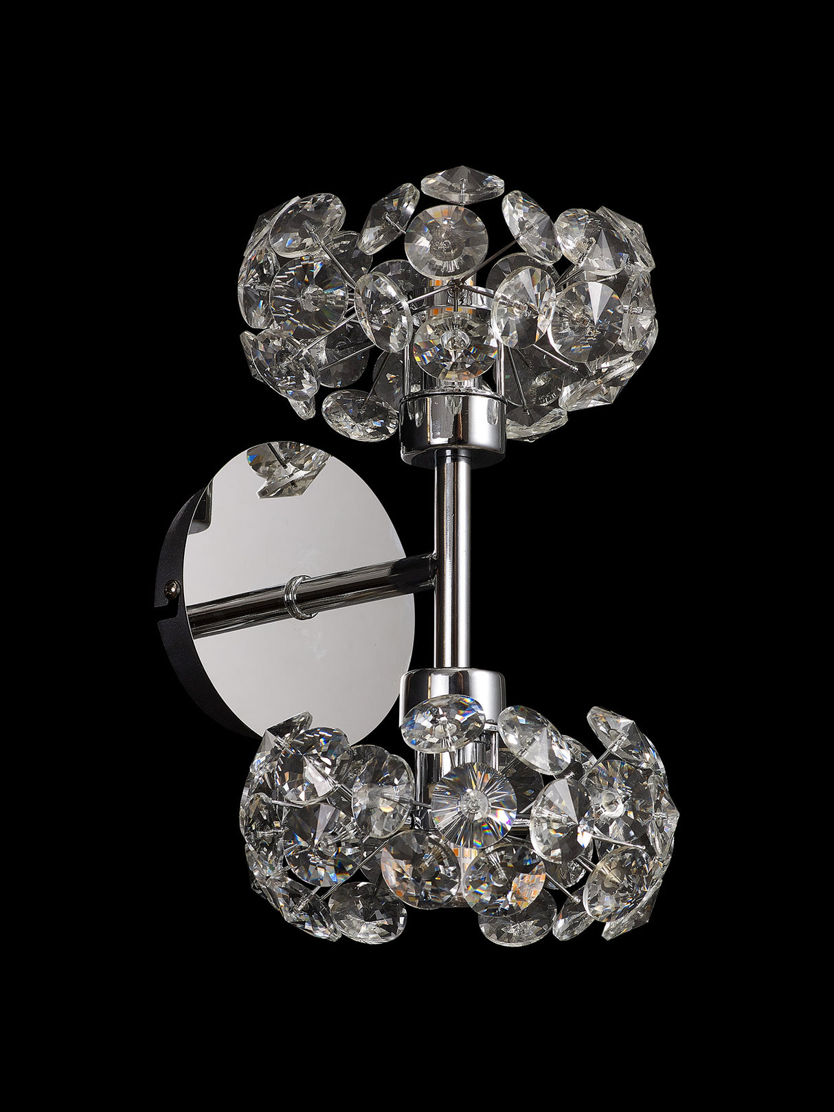 Byrne 2 Light G9 Switched Up/Down Wall Lamp With Polished Chrome And Crystal Shade