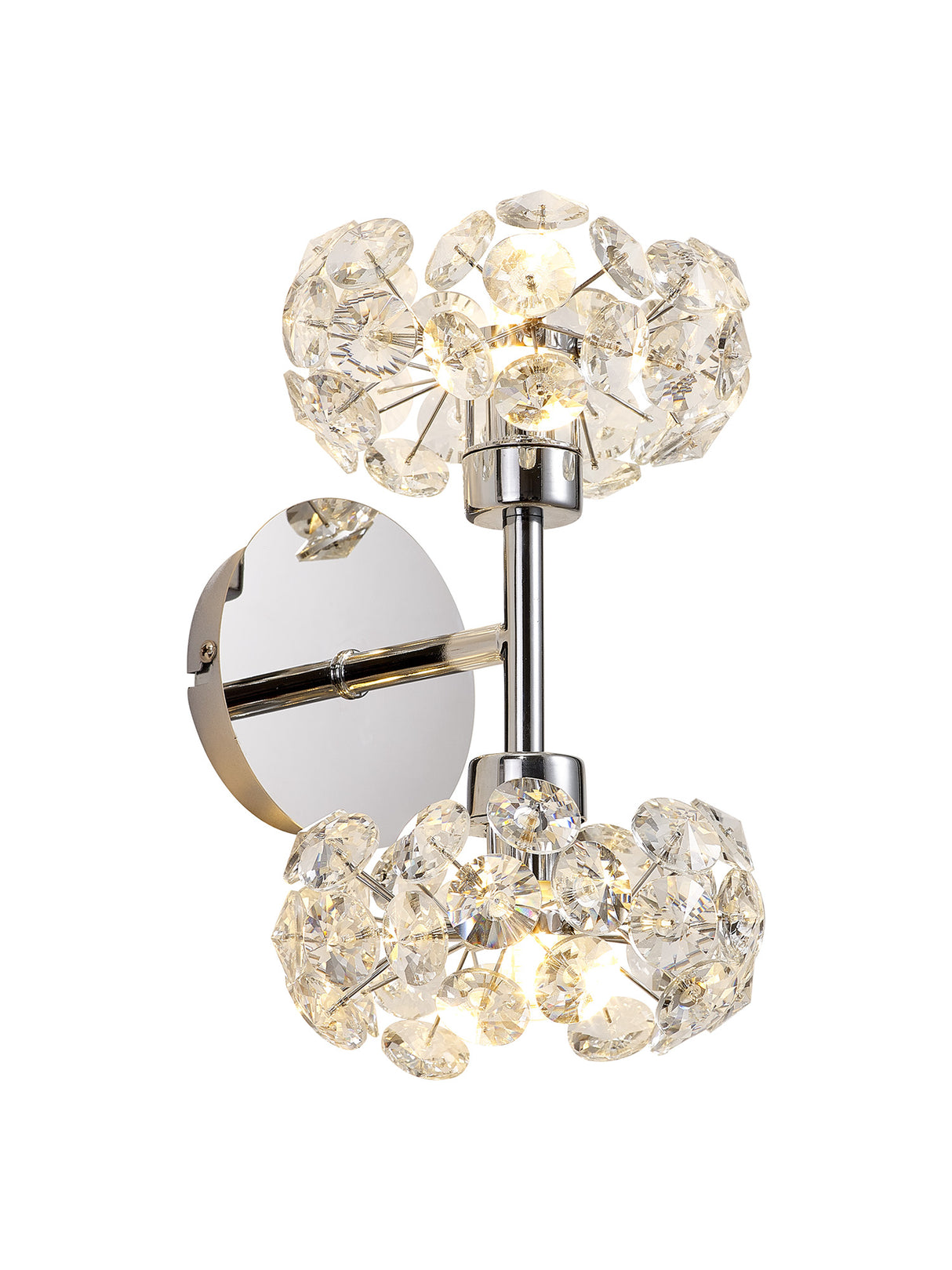 Byrne 2 Light G9 Switched Up/Down Wall Lamp With Polished Chrome And Crystal Shade