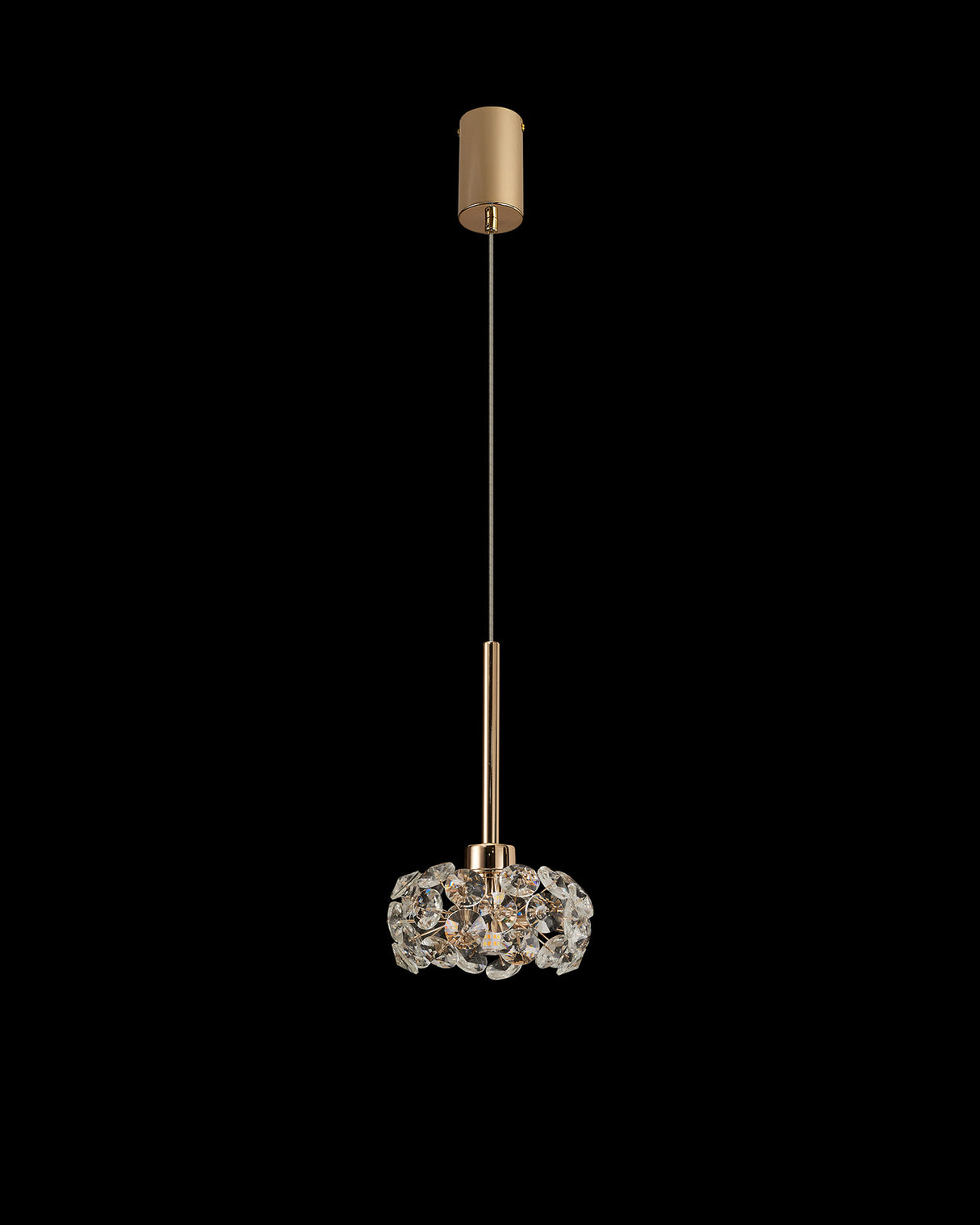Byrne 1 Light G9 2m Single Pendant With French Gold And Crystal Shade