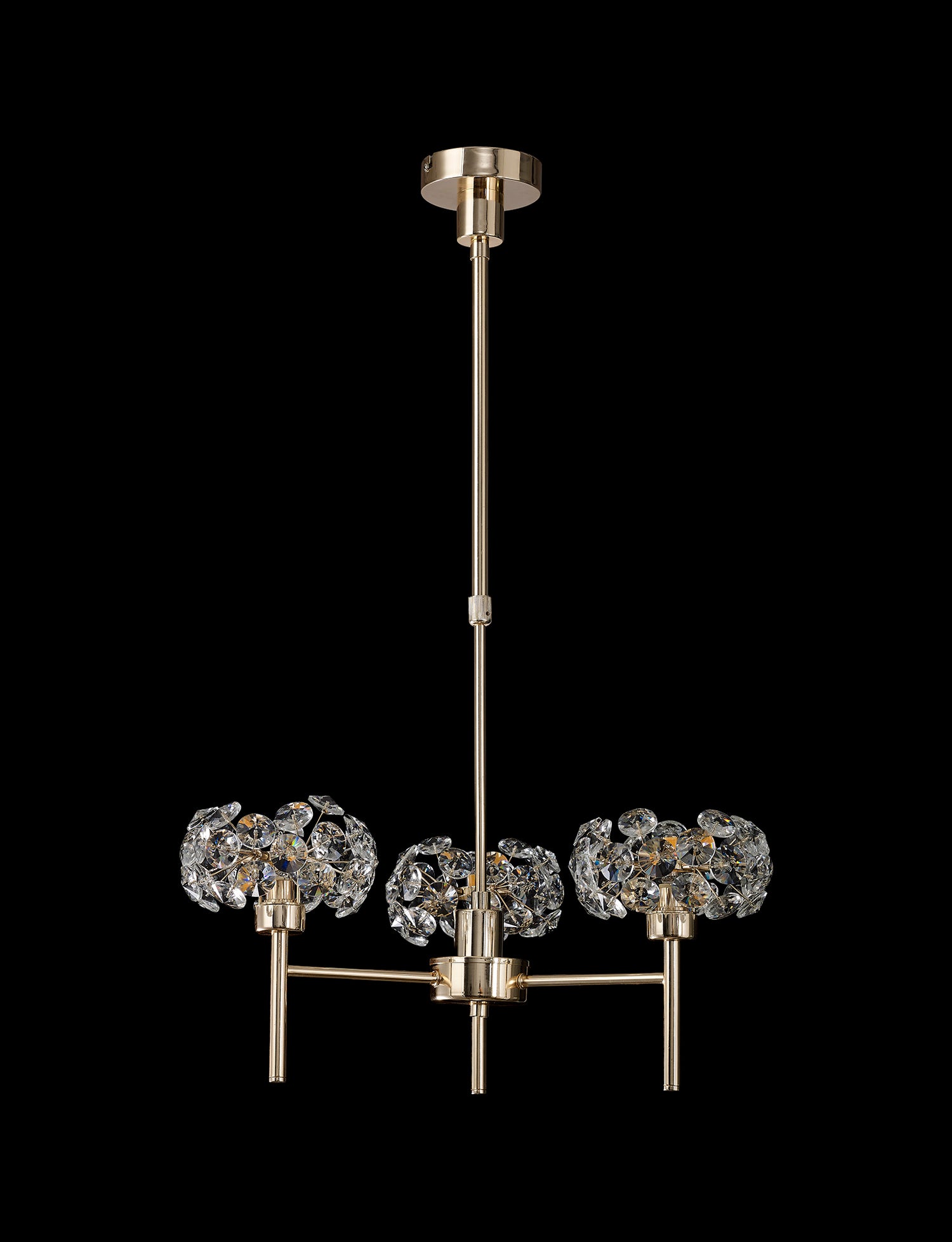 Byrne 3 Light G9 Telescopic Light With French Gold And Crystal Shade