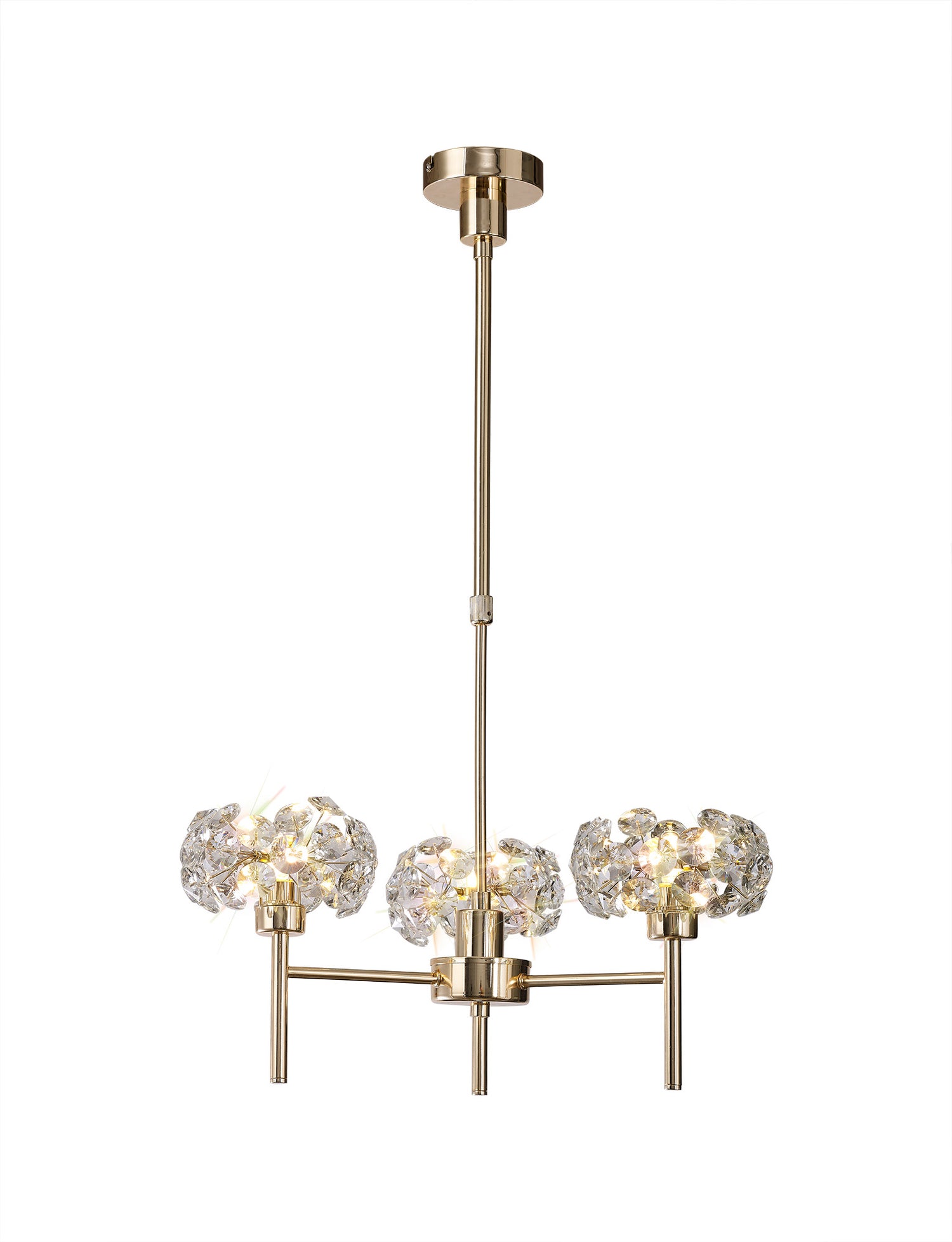 Byrne 3 Light G9 Telescopic Light With French Gold And Crystal Shade