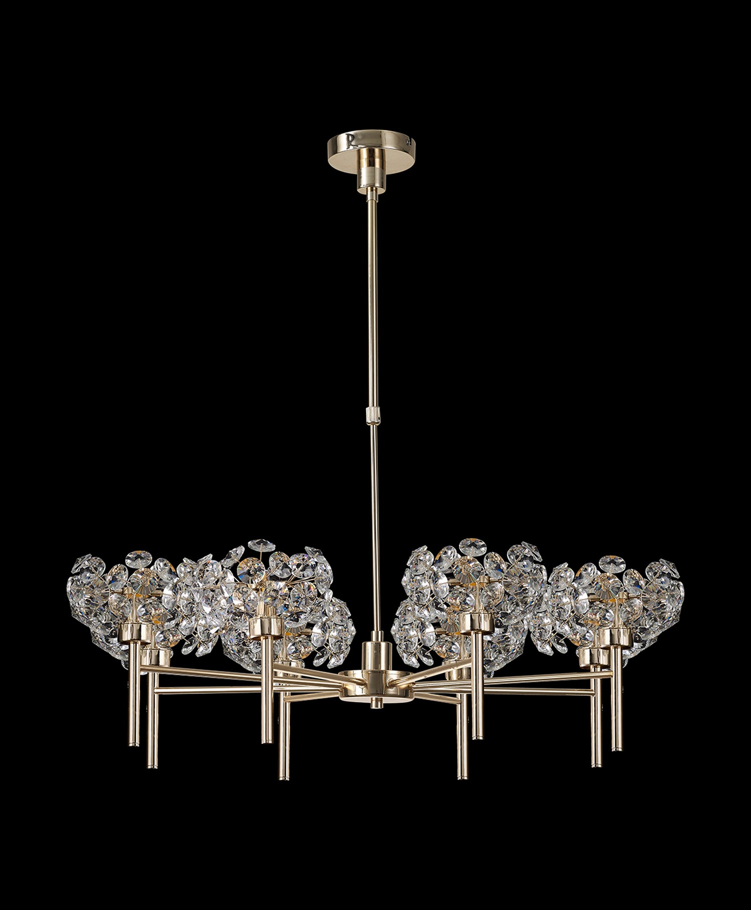Byrne 8 Light G9 Telescopic Light With French Gold And Crystal Shade