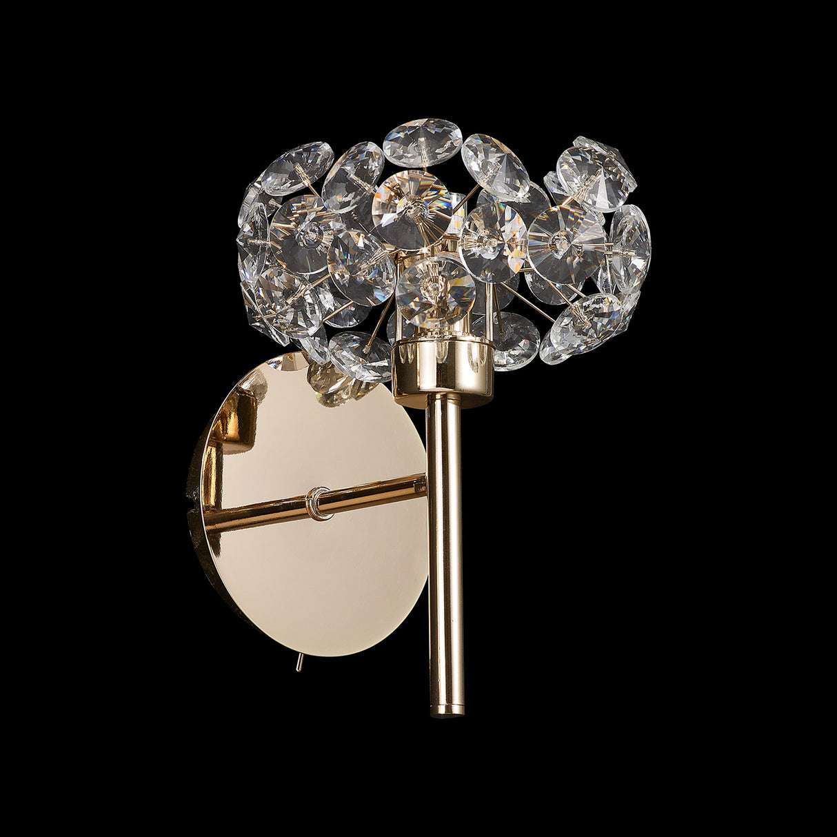 Byrne 1 Light G9 Switched Wall Lamp With French Gold And Crystal Shade