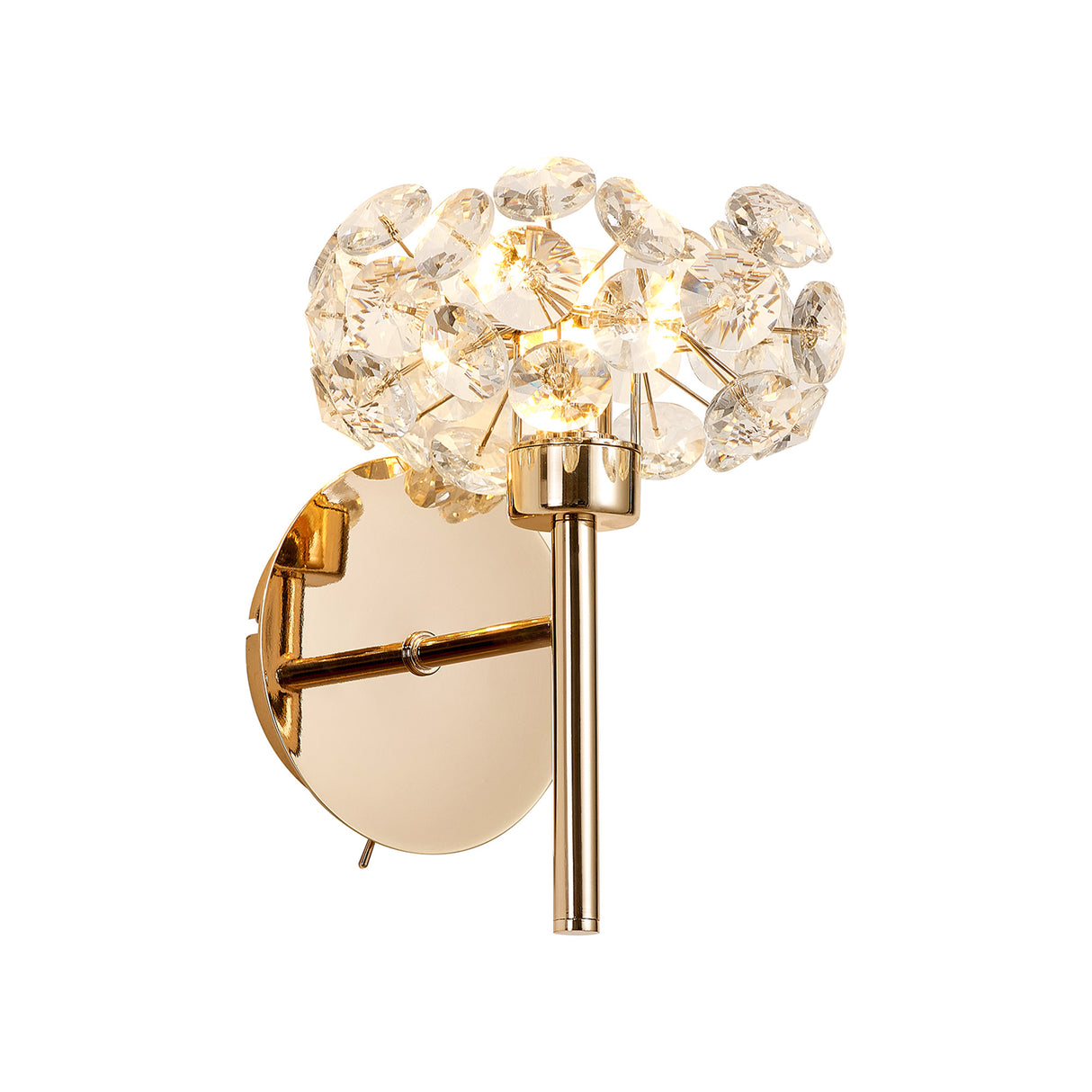 Byrne 1 Light G9 Switched Wall Lamp With French Gold And Crystal Shade