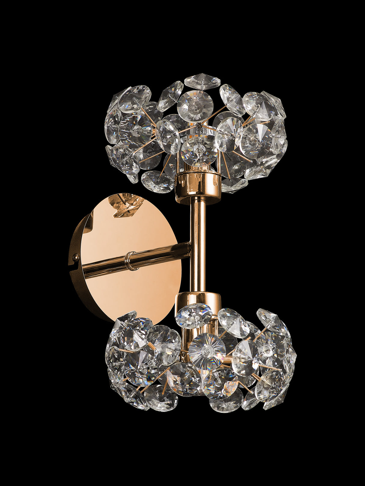 Byrne 2 Light G9 Switched Up/Down Wall Lamp With French Gold And Crystal Shade