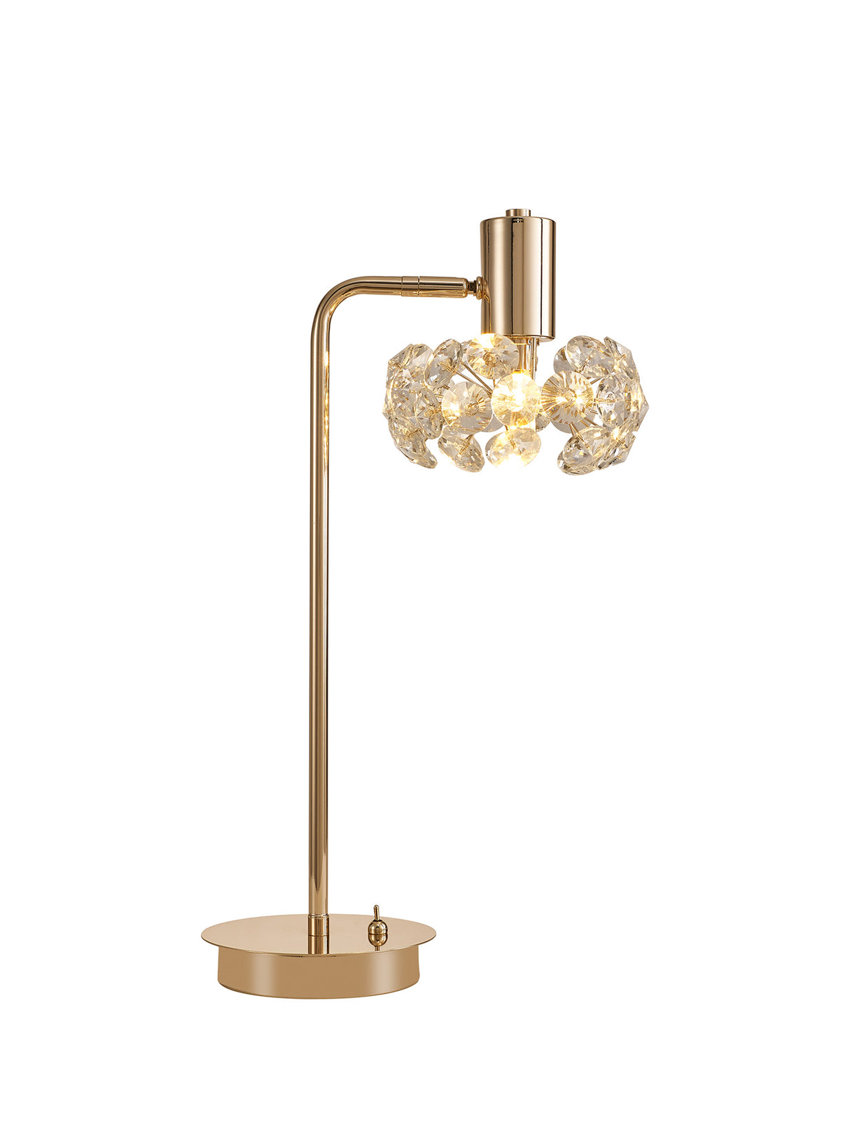 Byrne 1 Light G9 Reader Table Lamp And Crystal Shade, French Gold