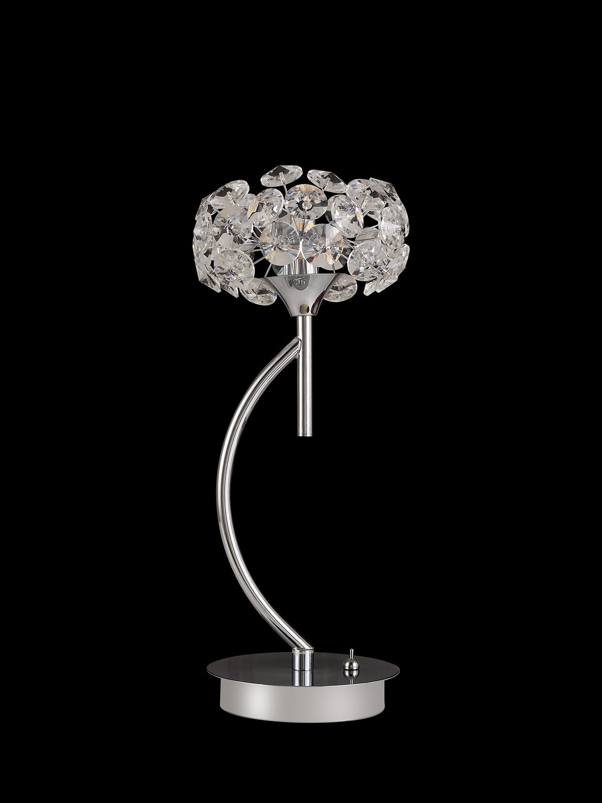 Byrne 1 Light G9 Vertical Table Lamp And Crystal Shade, Polished Chrome