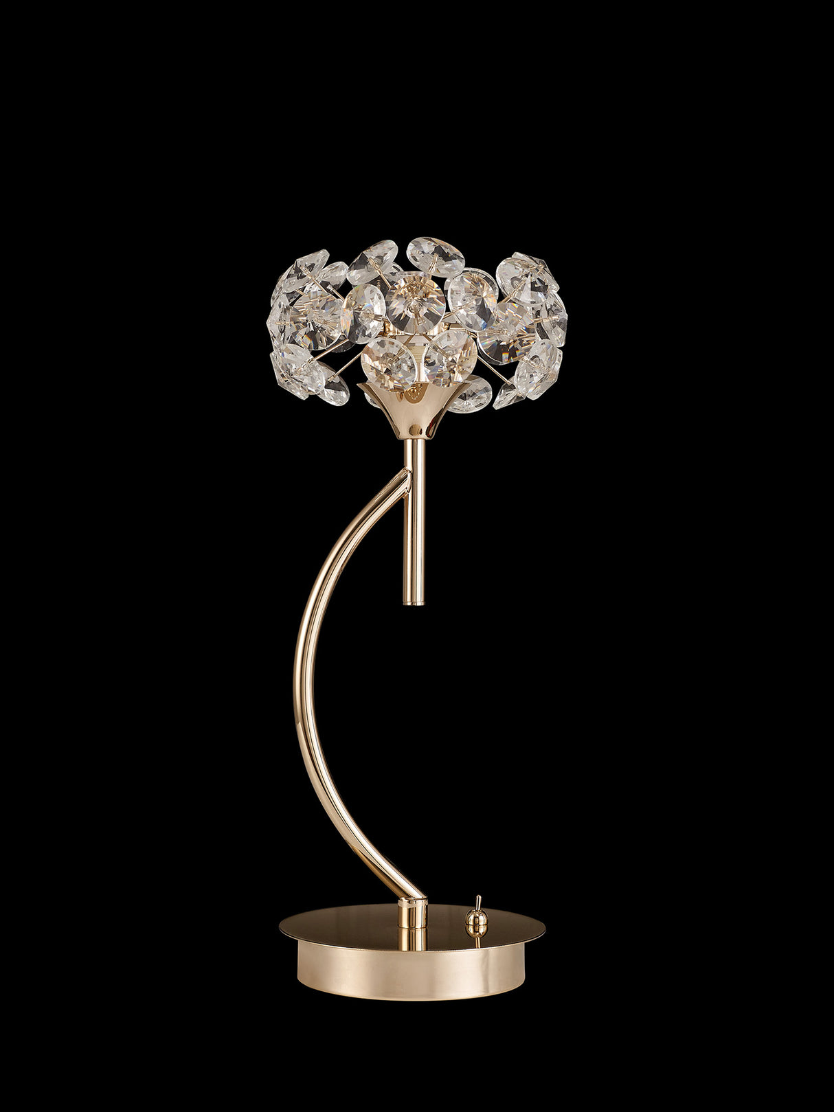 Byrne 1 Light G9 Vertical Table Lamp And Crystal Shade, French Gold