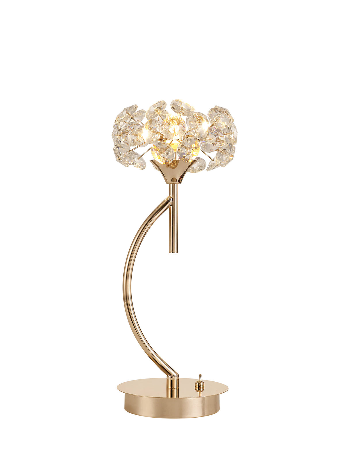 Byrne 1 Light G9 Vertical Table Lamp And Crystal Shade, French Gold