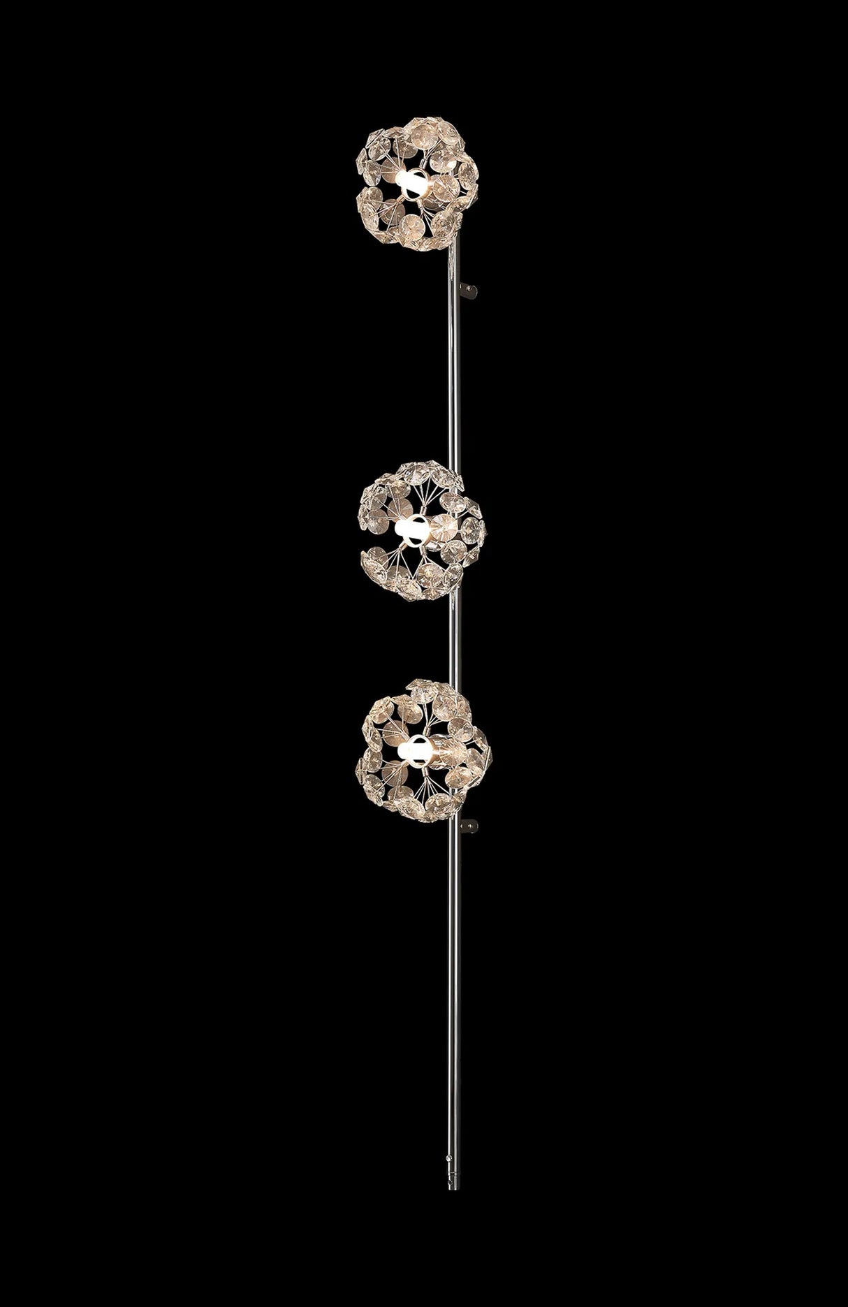 Byrne Polished Chrome 3 x G9 Switched Wall Lamp With Plug Polished Chrome & Crystal Shade