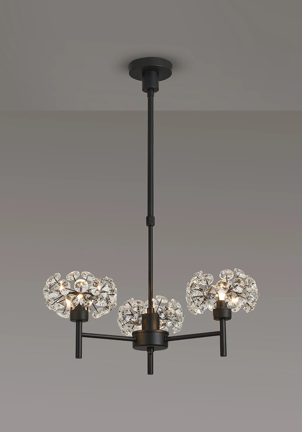 Byrne 3 x G9 Telescopic Light With Satin Black/Crystal Shade