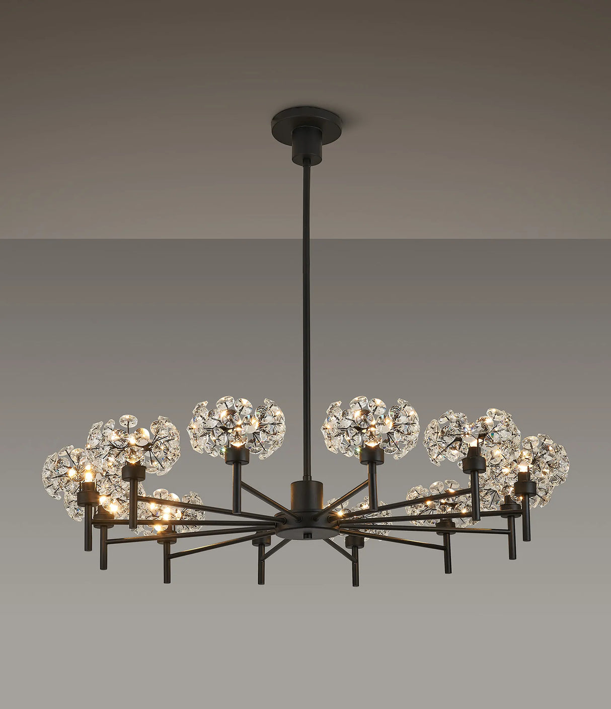 Byrne 12 x G9 Telescopic Light With Satin Black/Crystal Shade