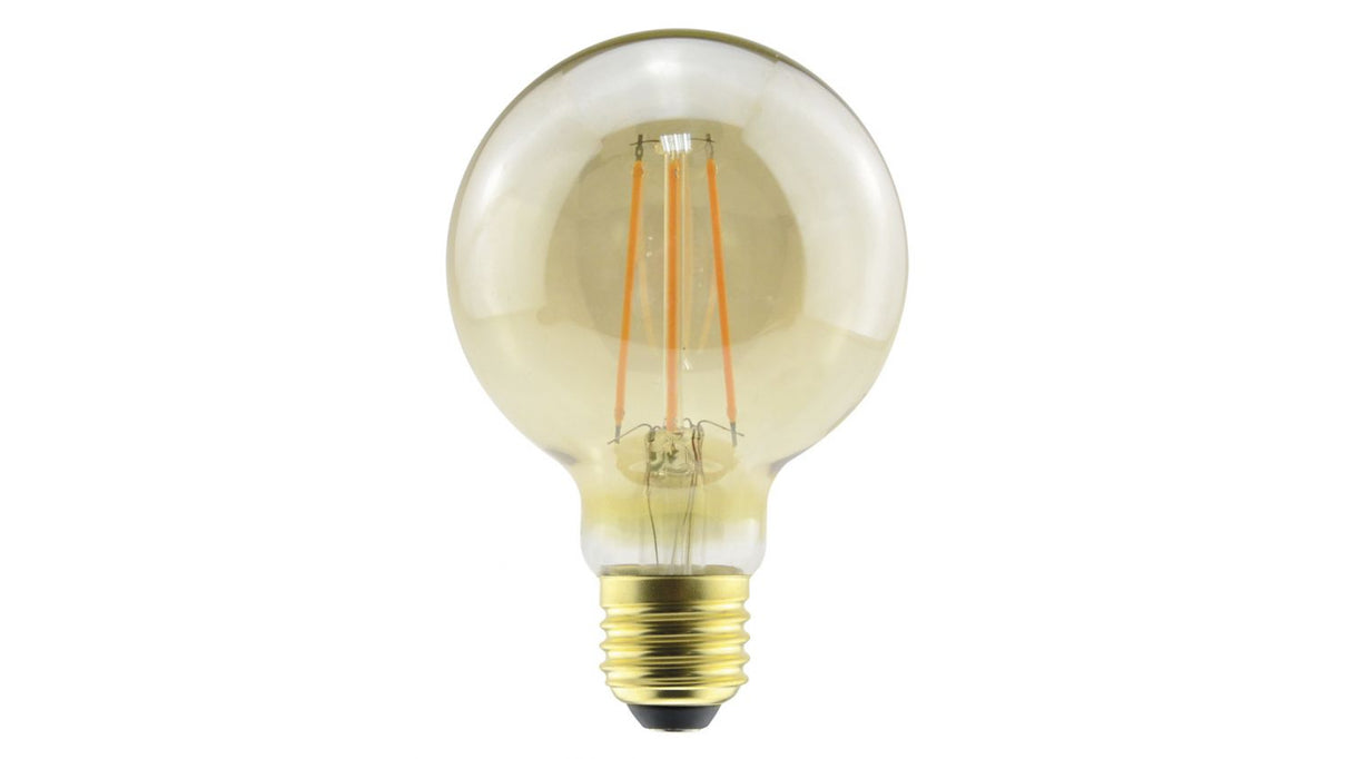 ILGLOBE27D014 Filament 3.4W Globe Lamp, (G80 Globe), 2200K, E27, 470Lm, Dimmable, Amber