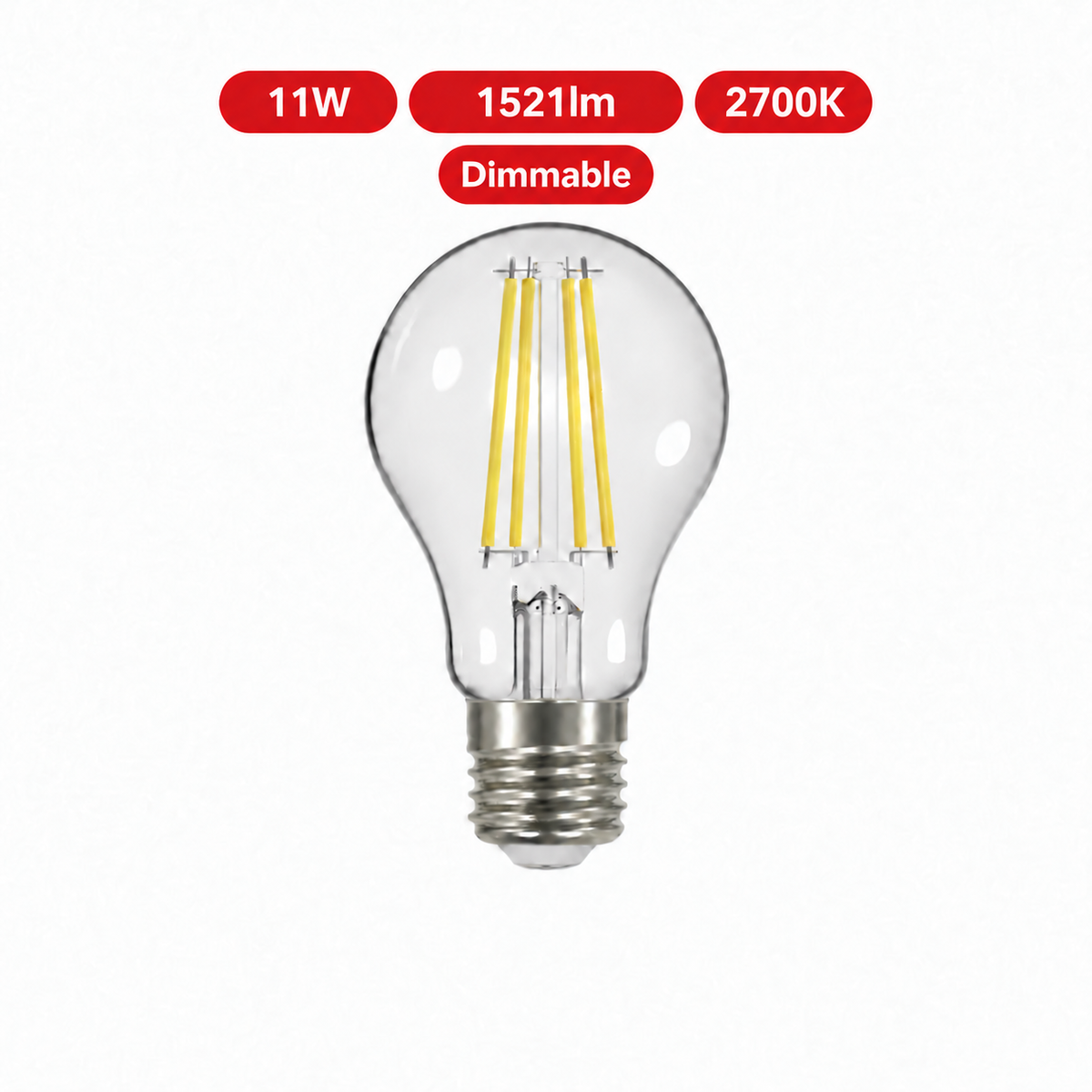Integral LED Omni Filament GLS E27 Dimmable Bulb 11W 1521lm 2700K Warm White – ILGLSE27DC122
