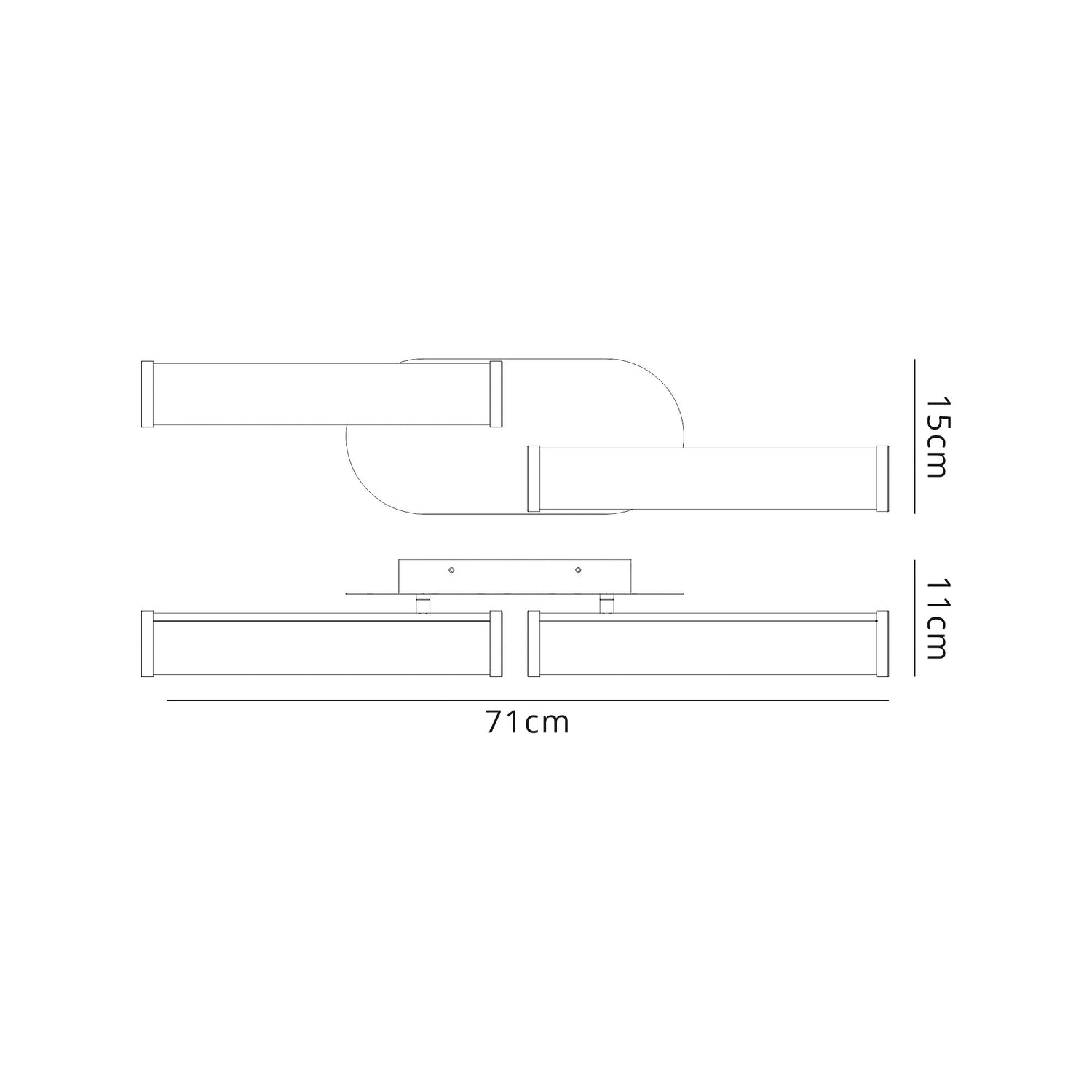 Wallace Ceiling Lamp, 2 x 9W LED, 4000K, 1153lm, IP44, Polished Chrome, 3yrs Warranty