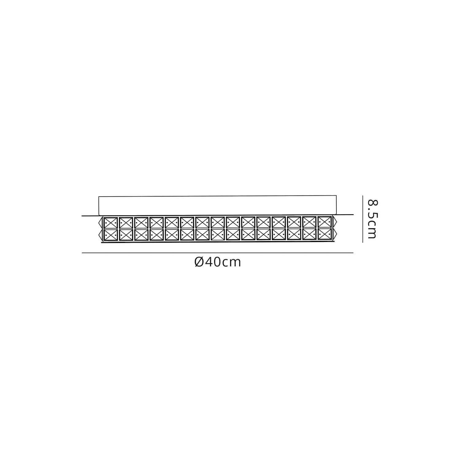 Moore Ceiling Light, 1 x 18W LED, 4000K, 418lm, Polished Chrome/Crystal, 3yrs Warranty