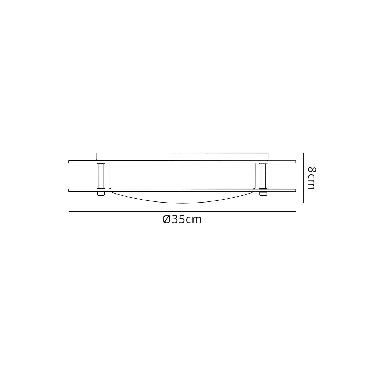 Bowyer Ceiling, 1 x 18W LED, 3000K, 1620lm, IP44, Amber/Mirror, 3yrs Warranty