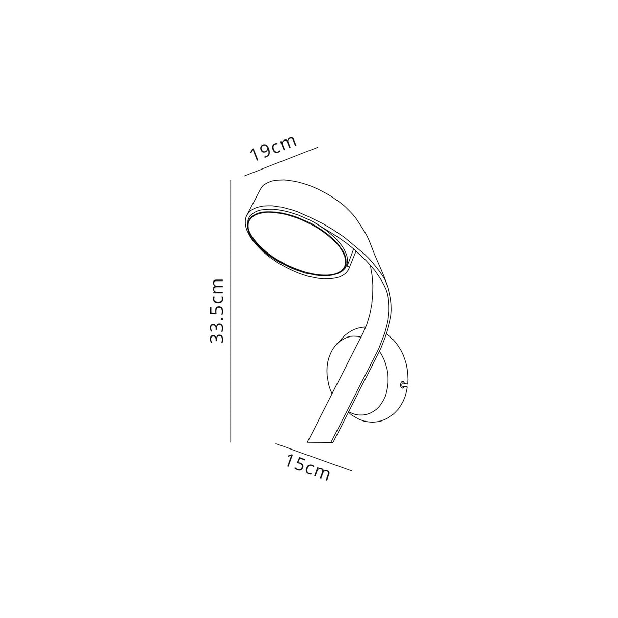 Daniel Wall Lamp Right Switched, 1 x 10W LED, 3000K, 800lm, Silver/Polished Chrome, 3yrs Warranty