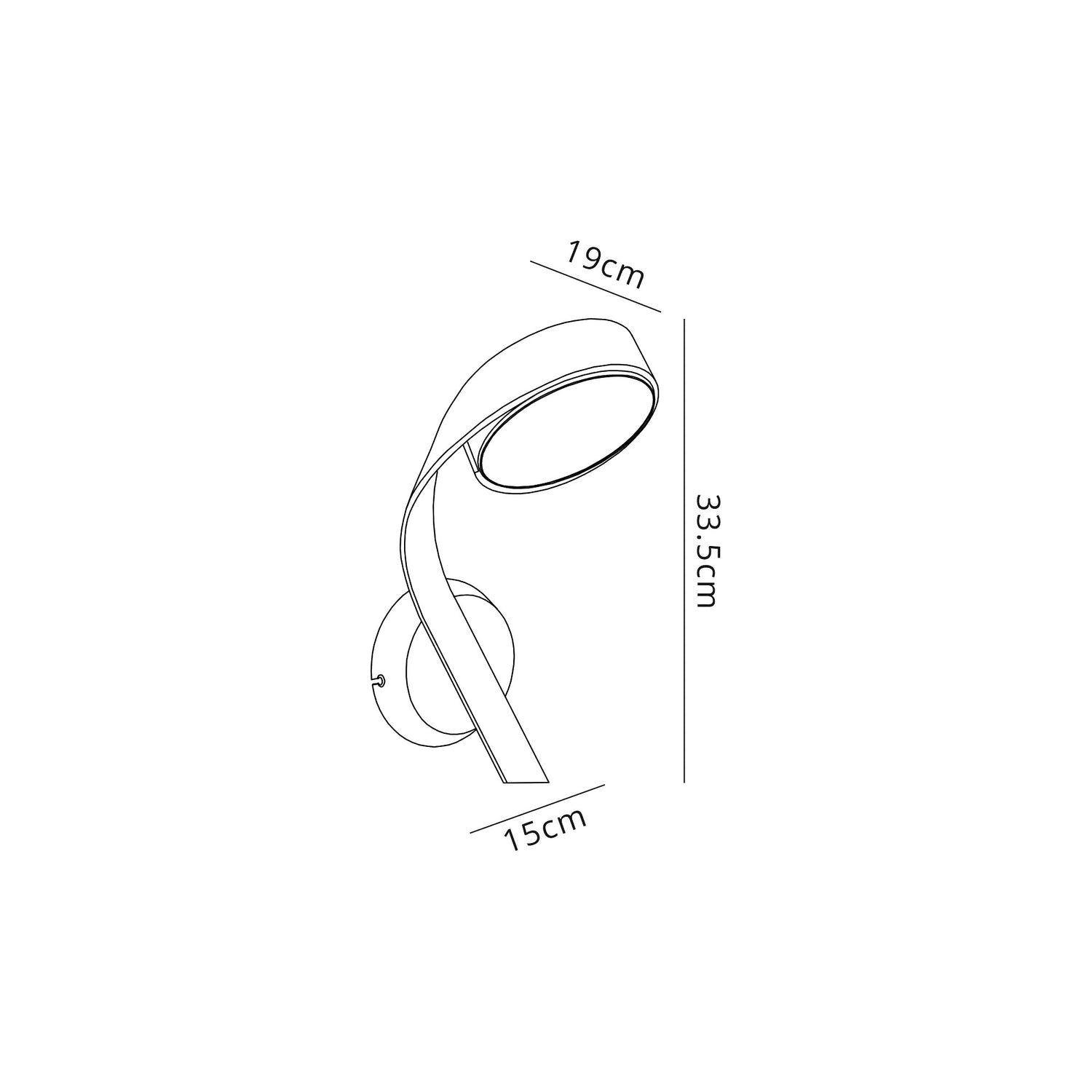 Daniel Wall Lamp Left Switched, 1 x 10W LED, 3000K, 800lm, Silver/Polished Chrome, 3yrs Warranty
