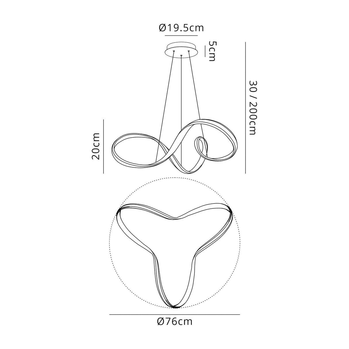 Collins Medium Pendant, 1 x 39W LED, 3000K, 2152lm, Sand Gold, 3yrs Warranty
