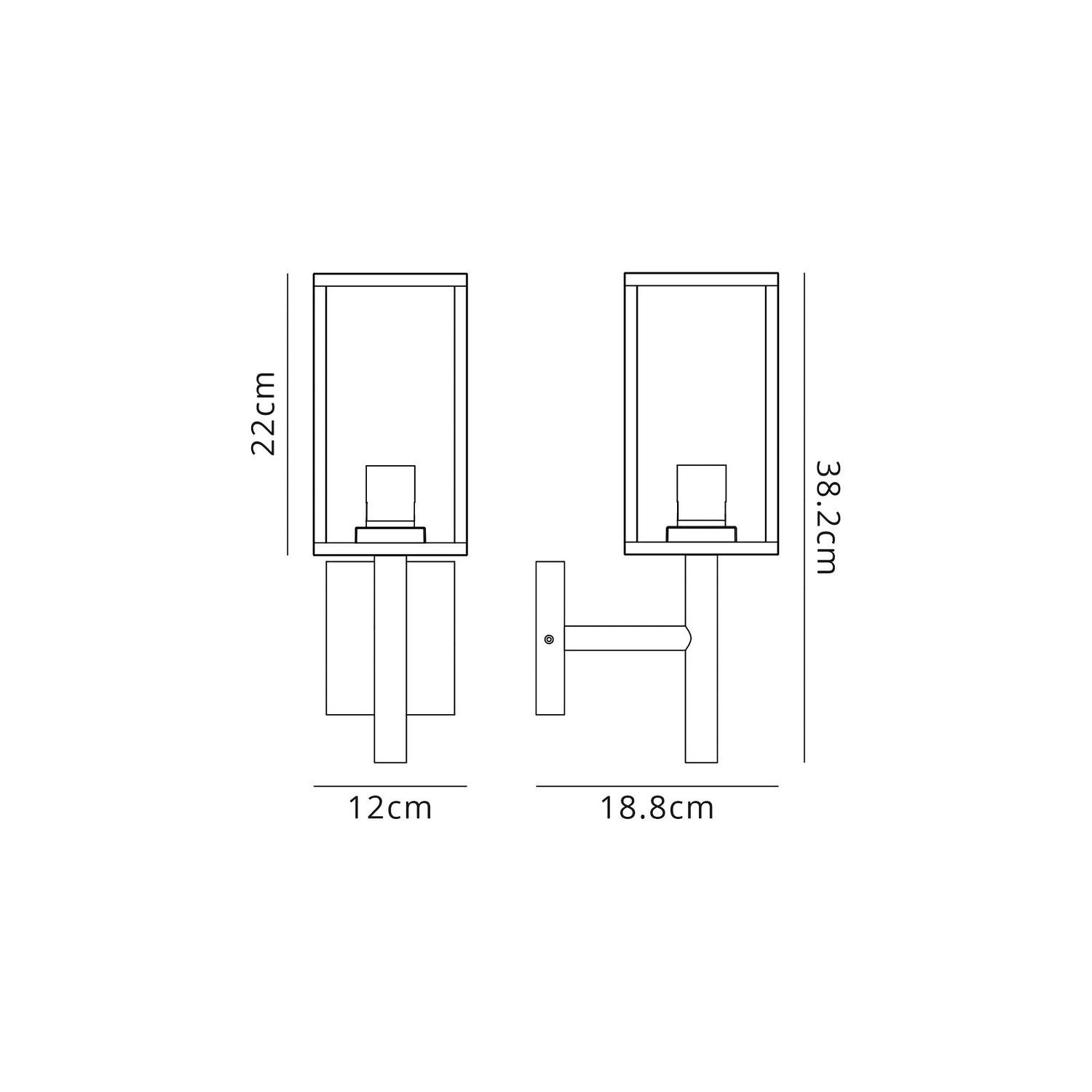 Pickering Upward Wall Lamp, 1 x E27, IP54, Graphite Black, 2yrs Warranty