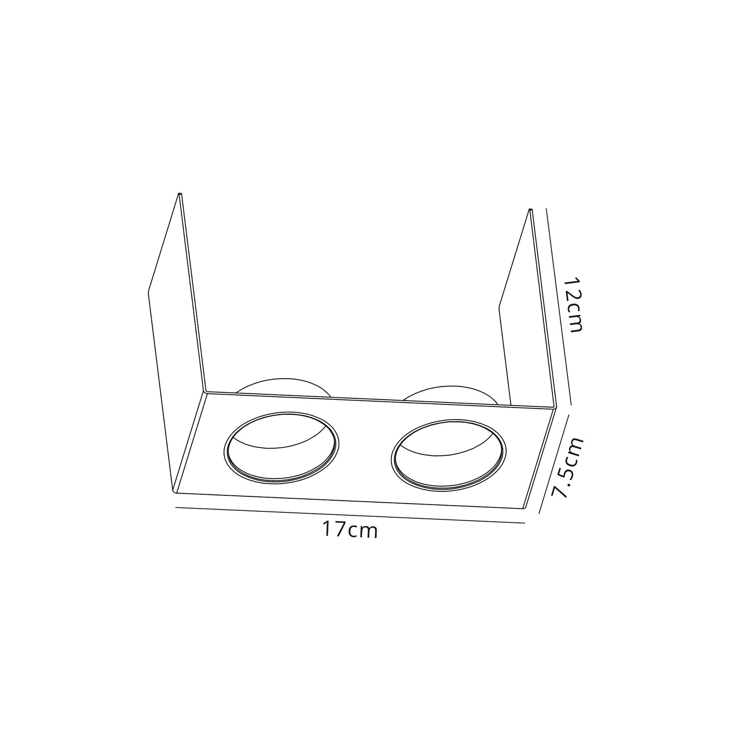 Holloway Non-Electric Cover Suitable For 2 Light HH7143, Matt Black