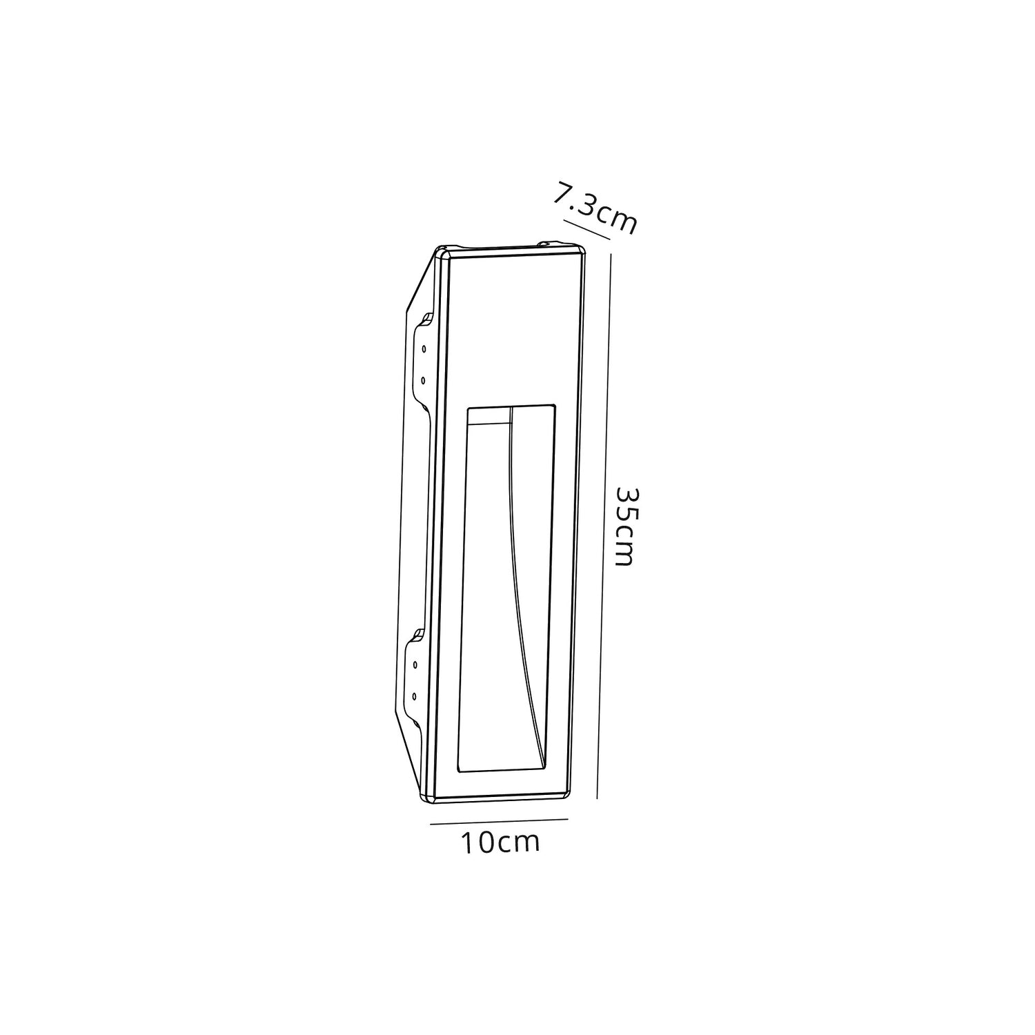 Waldron Medium Recessed Wall Lamp, 1 x GU10, White Paintable Gypsum, Cut Out: L:353mmxW:103mm