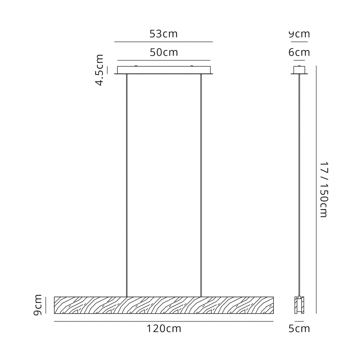 Atkinson Linear Pendant, 2 x 25W LED, 3000K, 2158lm, Oak / Sand White, 3yrs Warranty