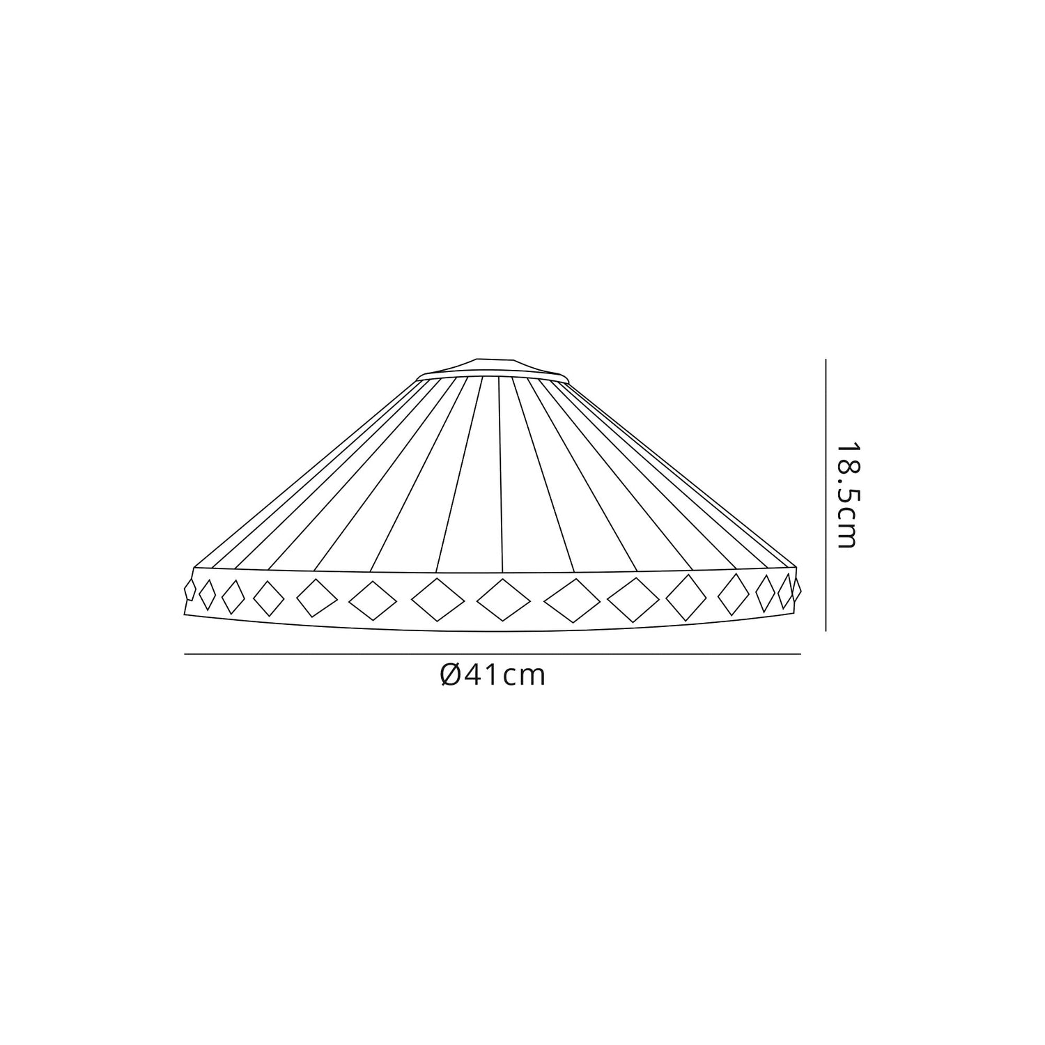 Wearne Tiffany 40cm Shade Only Suitable For Pendant/Ceiling/Table Lamp, Amber/Cream/Crystal