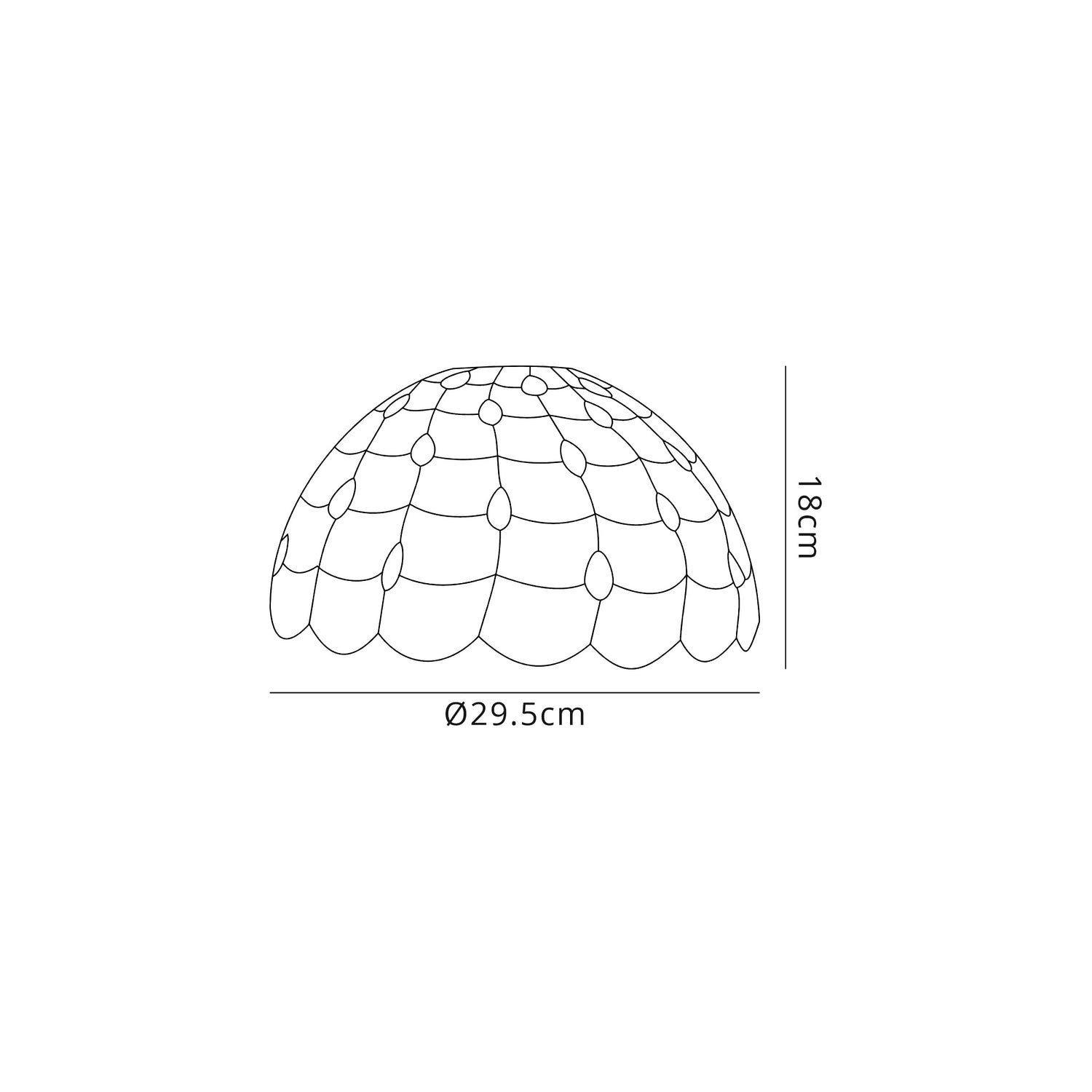 Finney, Tiffany 30cm Non-electric Shade Suitable For Pendant/Ceiling/Table Lamp, Beige/Crystal. Suitable For E27 or B22 Pendants