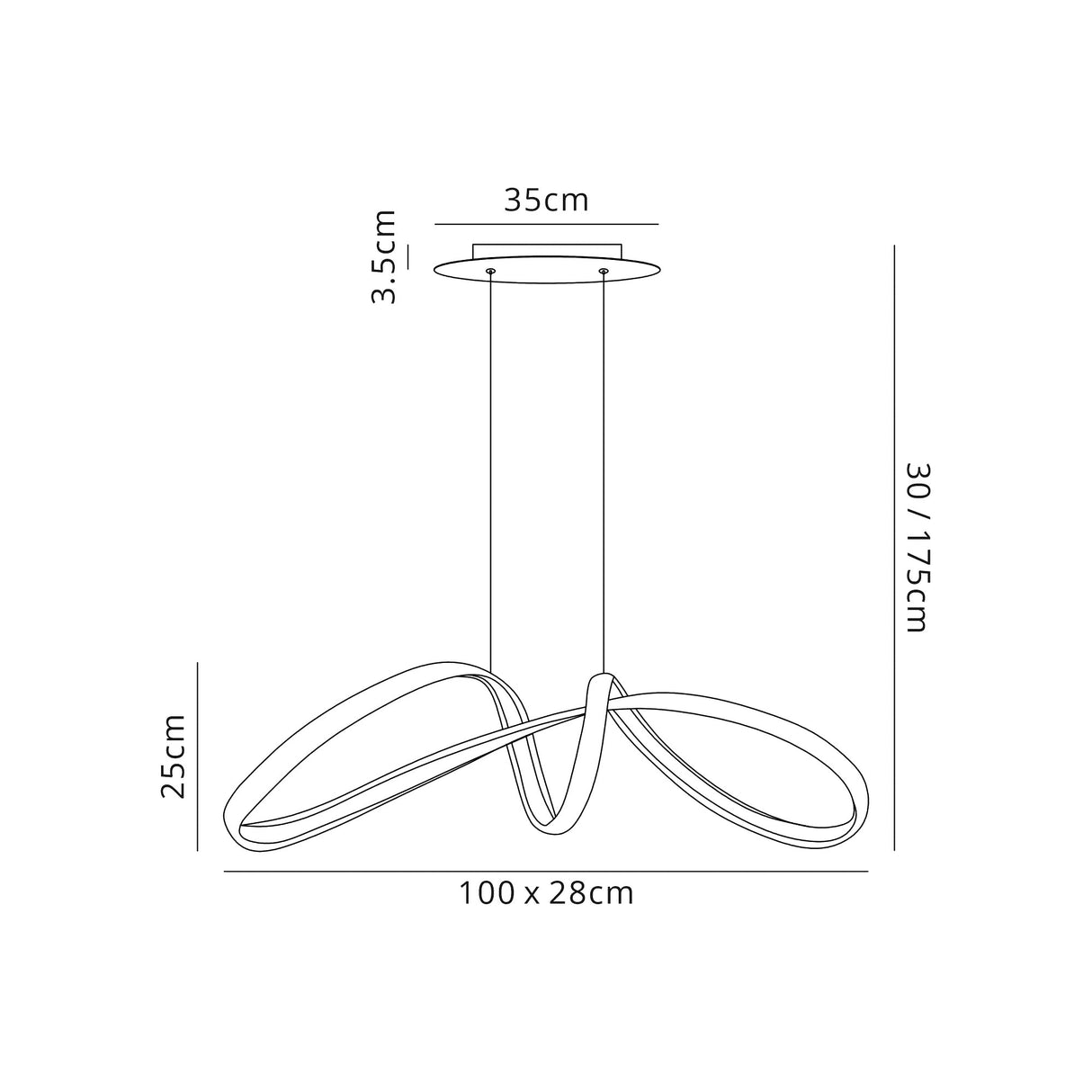 Collins Large Oval Pendant, 1 x 39W LED, 3000K, 1950lm, Sand Gold, 3yrs Warranty