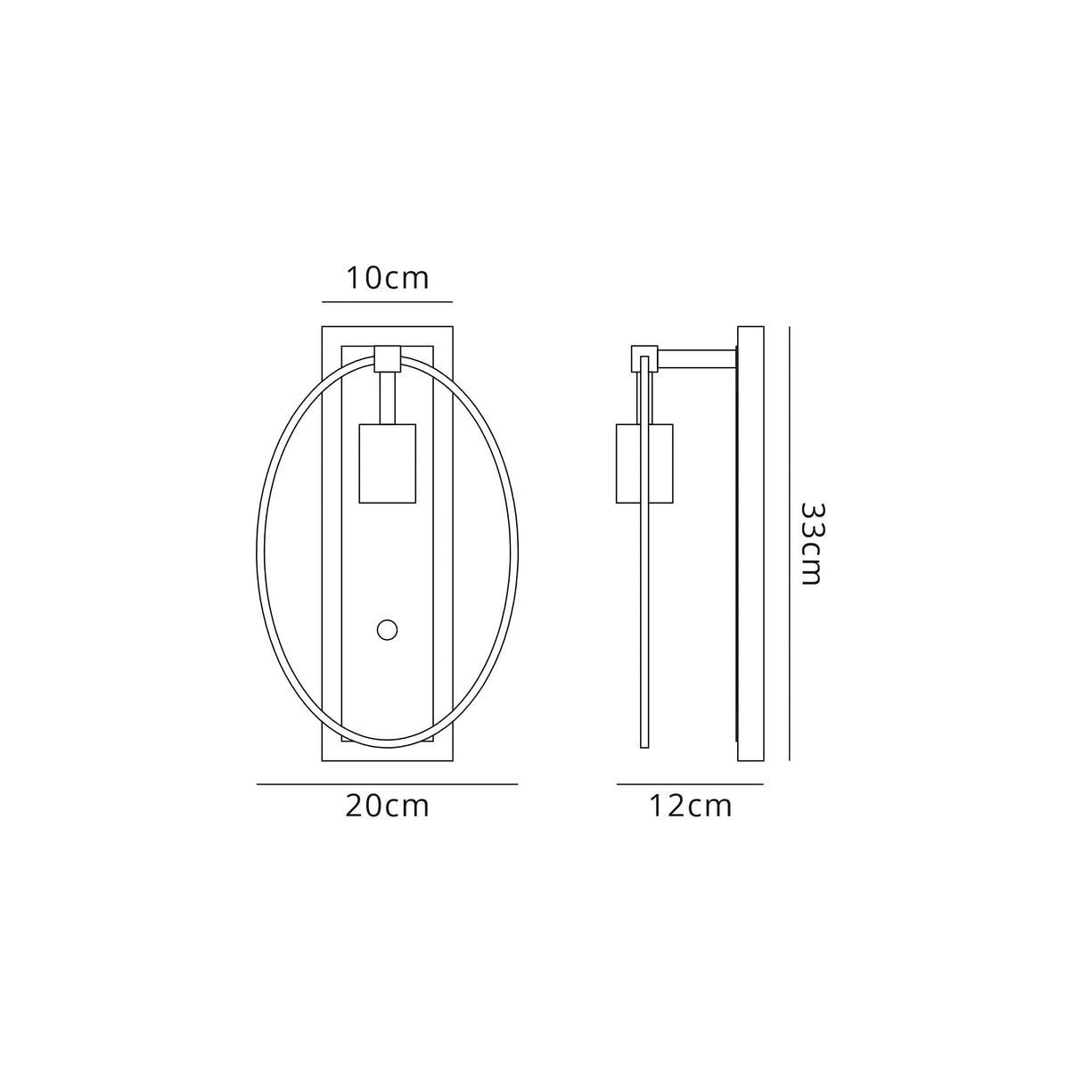 Hodgson Wall Lamp, 1 Light E27, Sand Gold/Matt Black