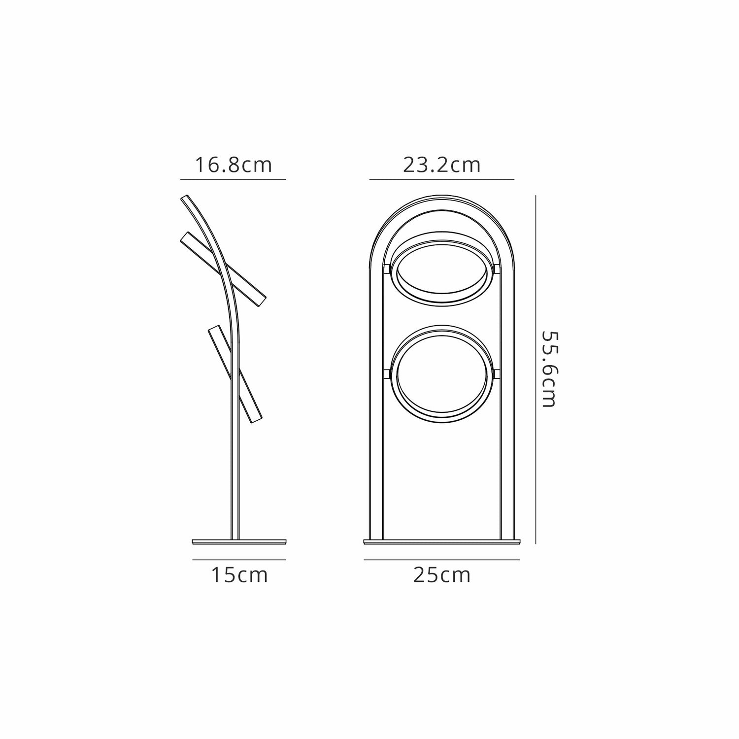 Bertshin Table Lamp, 2 Ring, 16W LED, 3200K, 880lm, Satin Black / Gold, 3yrs Warranty