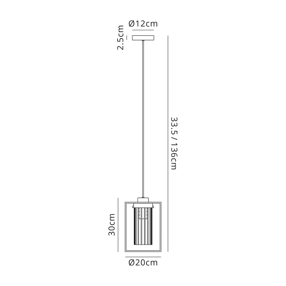 Swinburne Single Pendant, 1 Light E27, Black/Clear Glass