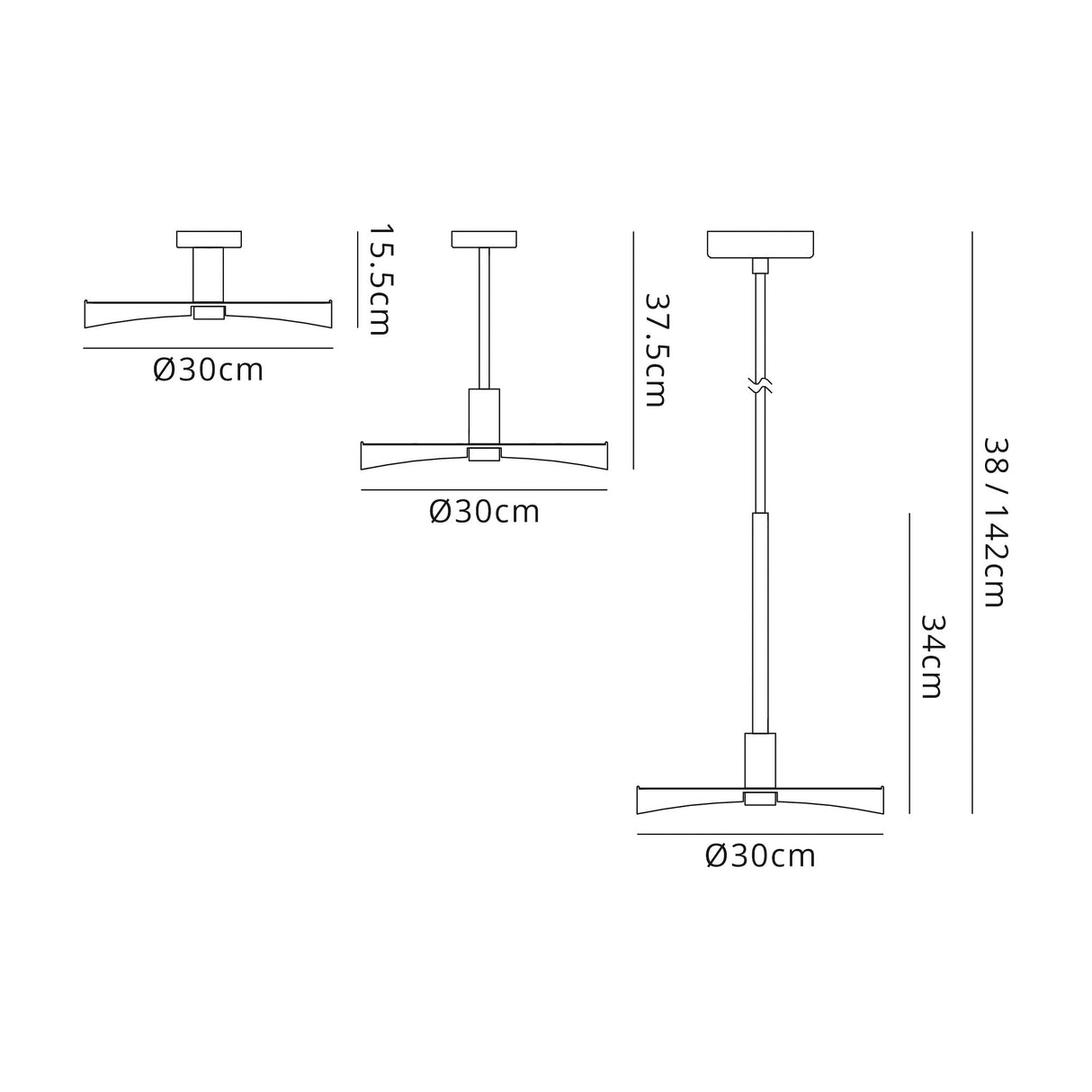Mccoist Single Pendant, 1 Light Adjustable E27, Wood Effect