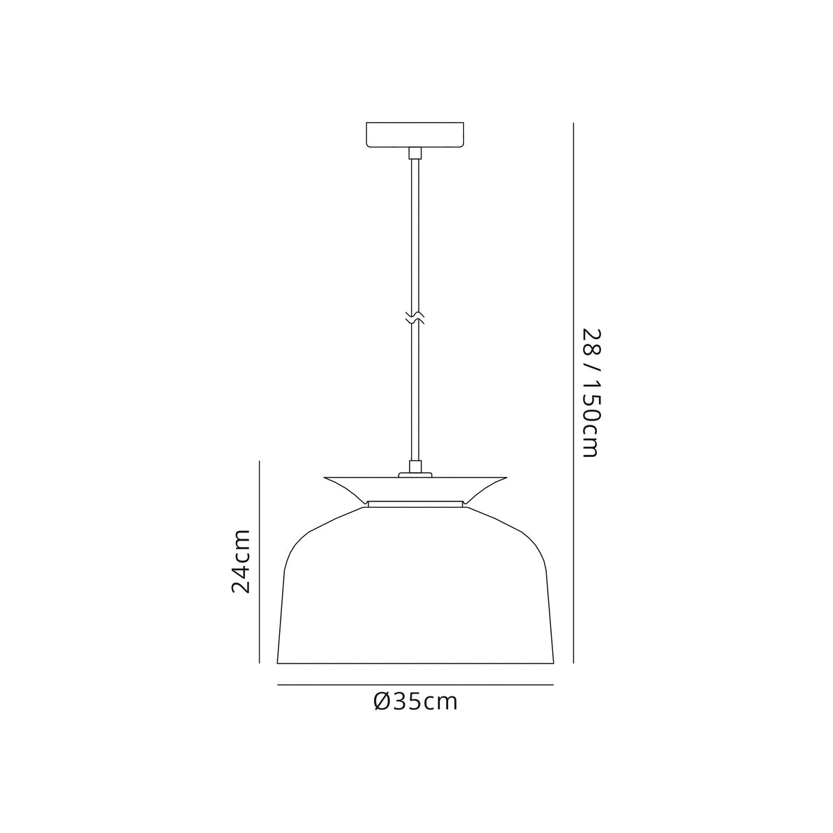 Weir Single Pendant, 1 Light Adjustable E27, Copper