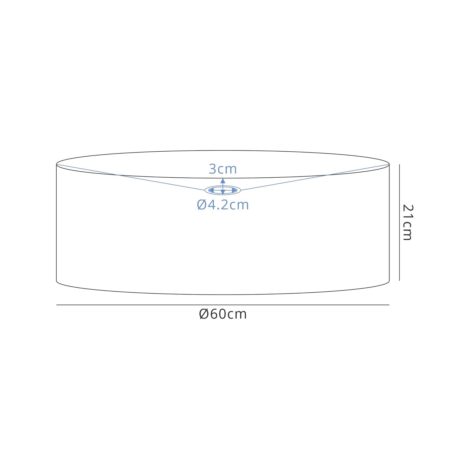 Worthington Round, 600 x 210mm Wood Effect Shade (C), Light Oak/White Laminate