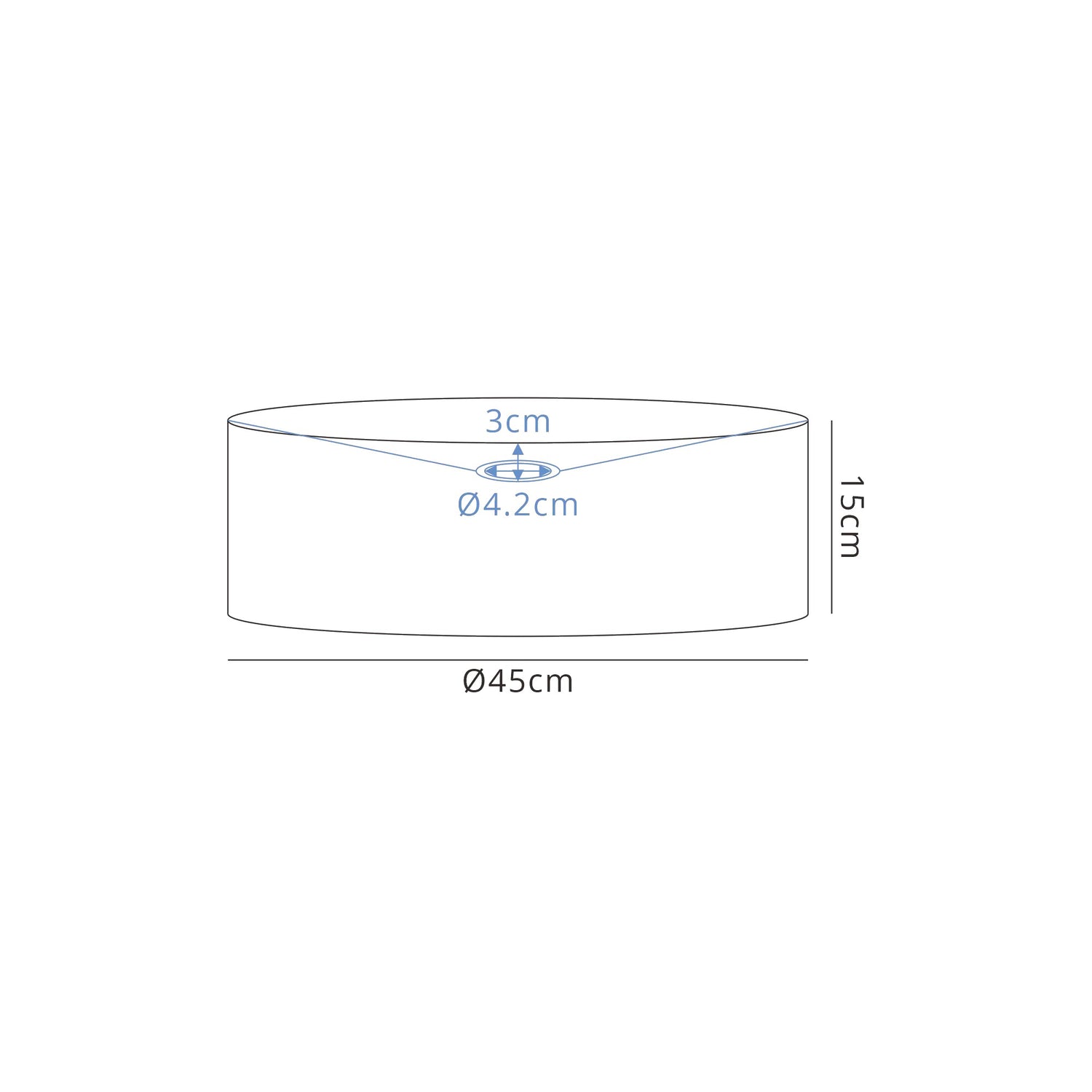 Worthington Round, 450 x 150mm Shade (B), Gold/Black