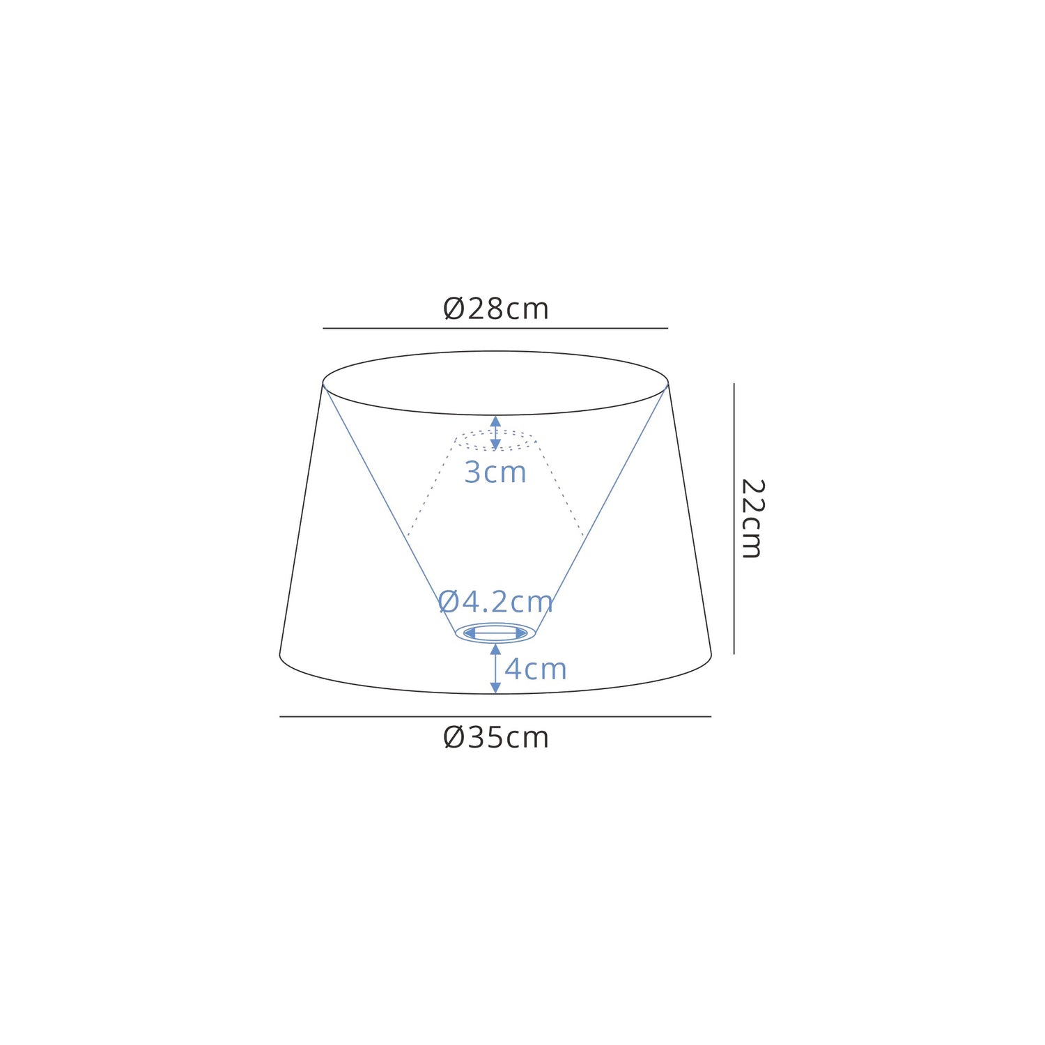 Worthington Round, 280/350 x 220mm Fabric Shade (F), Multi/White Laminate