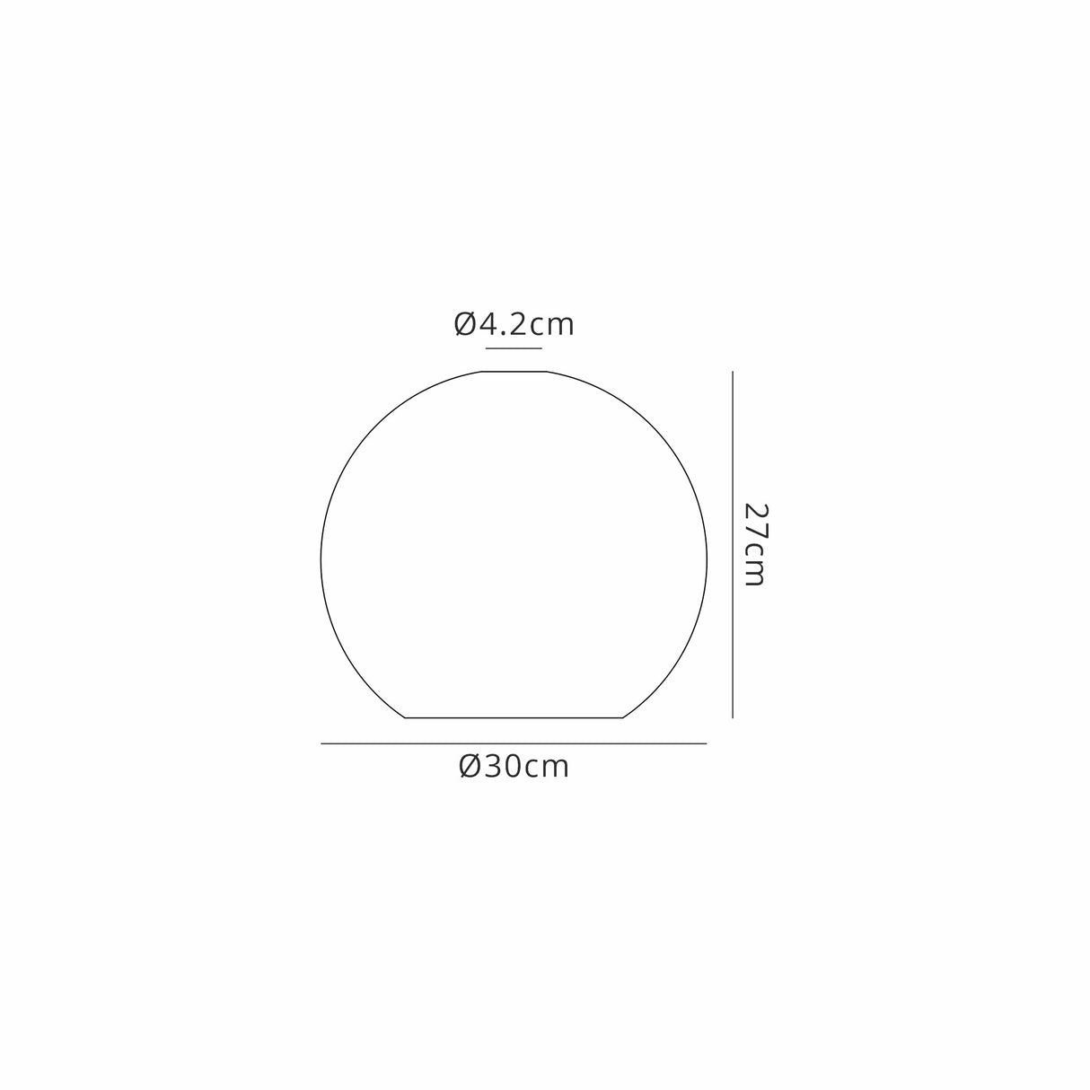 Allardyce 30cm Globe Glass (B), Smoke Fade/Clear