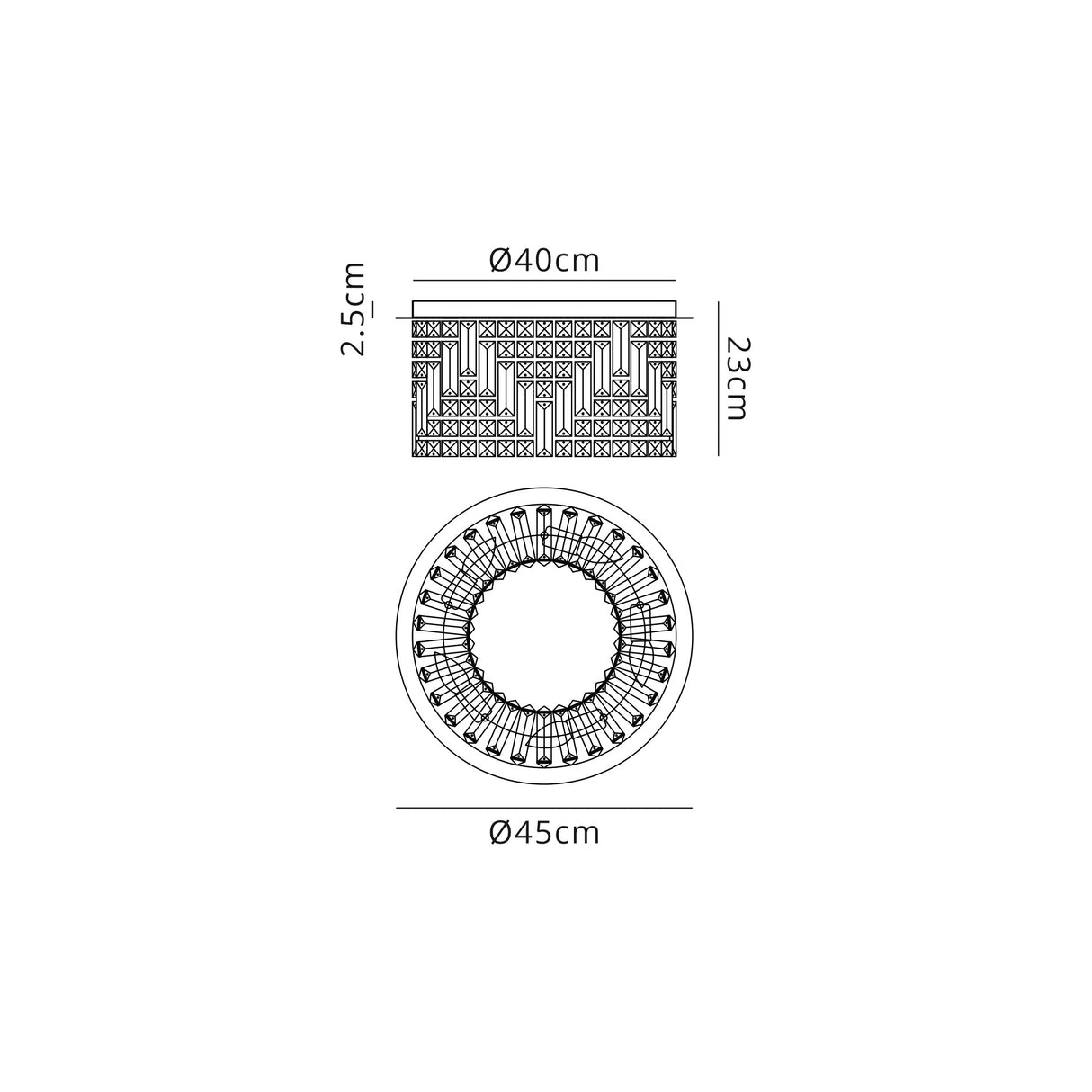 Devine 45cm Round Flush Chandelier, 5 Light E14, Gold/Crystal