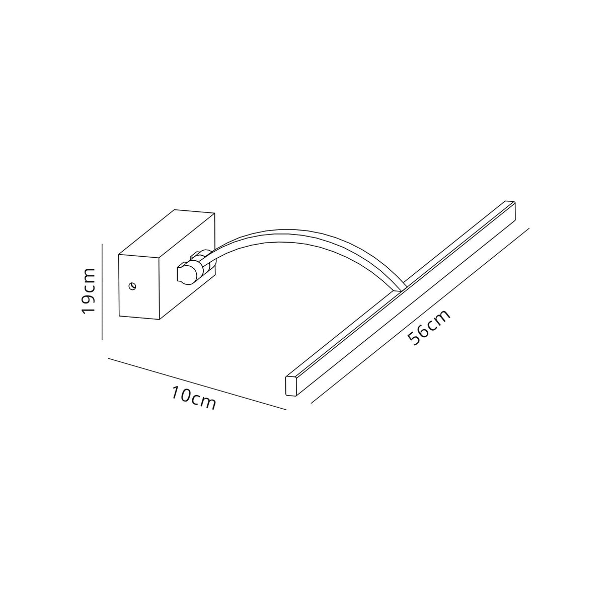 Sohna Large 1 Arm Wall Lamp/Picture Light, 1 x 10W LED, 3000K, 850lm, Satin Nickel, 3yrs Warranty