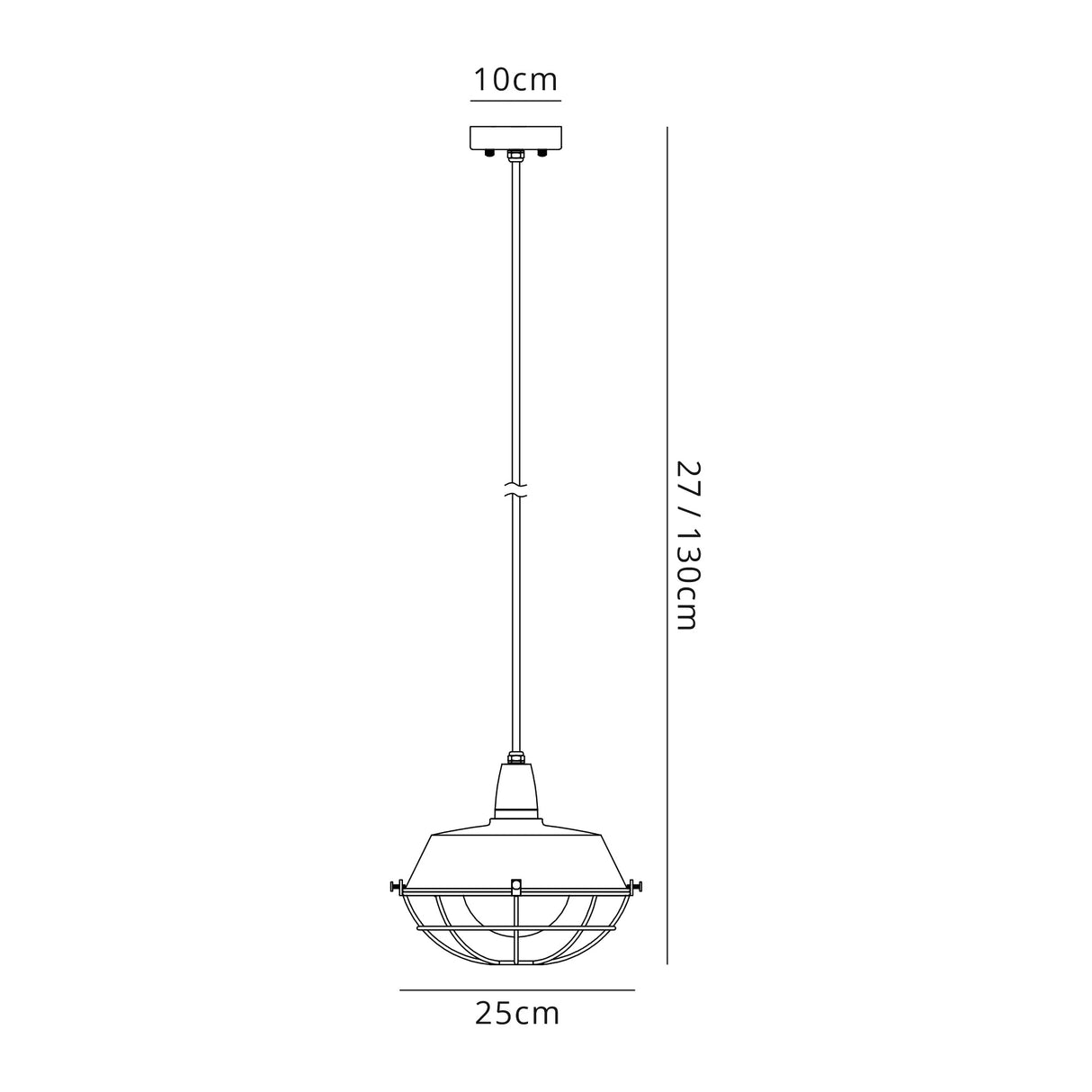 Lemon Pendant, 1 Light E27, IP65, Matt Black/Antique Brass, 2yrs Warranty