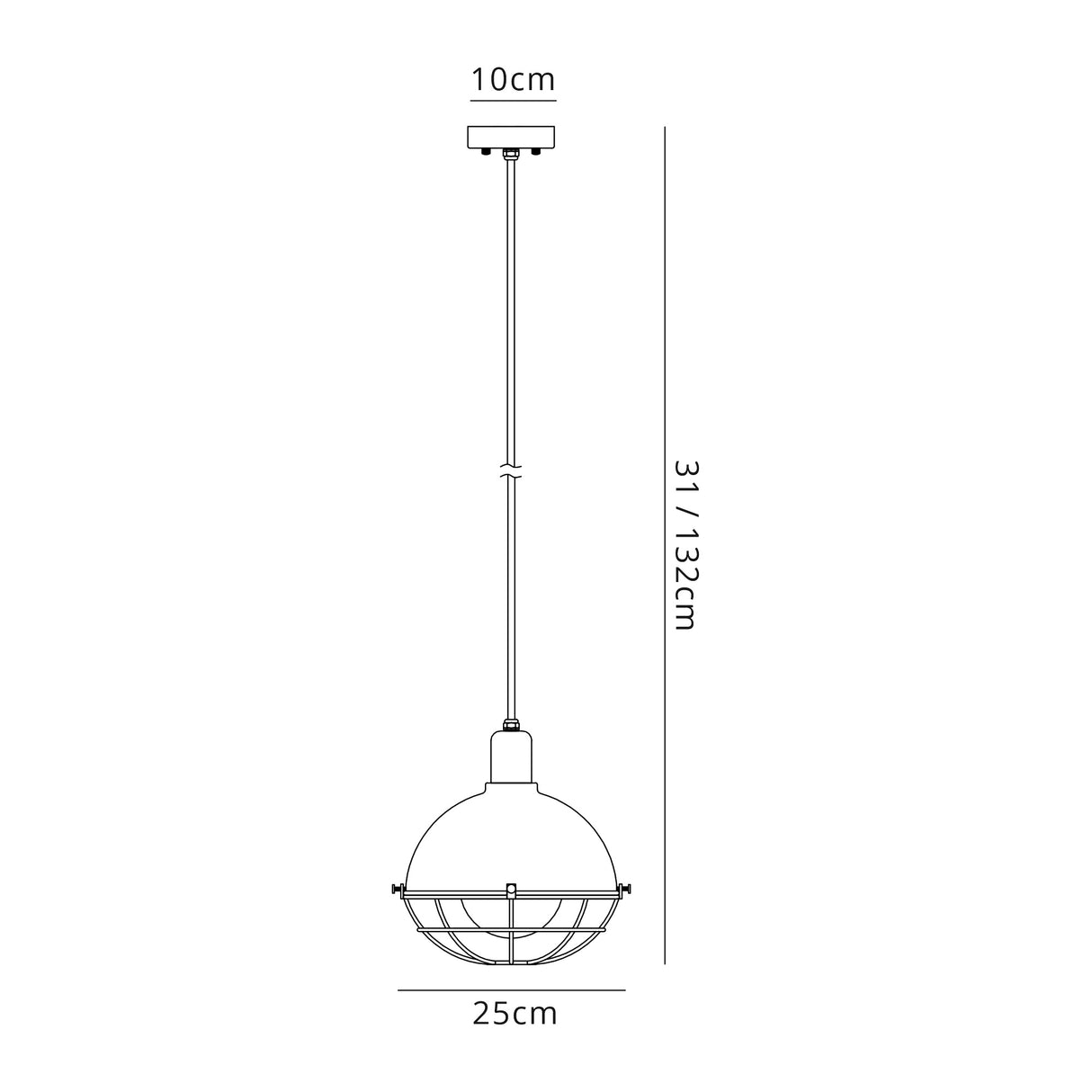 Hegan Pendant, 1 Light E27, IP65, Matt Black/Grey, 2yrs Warranty