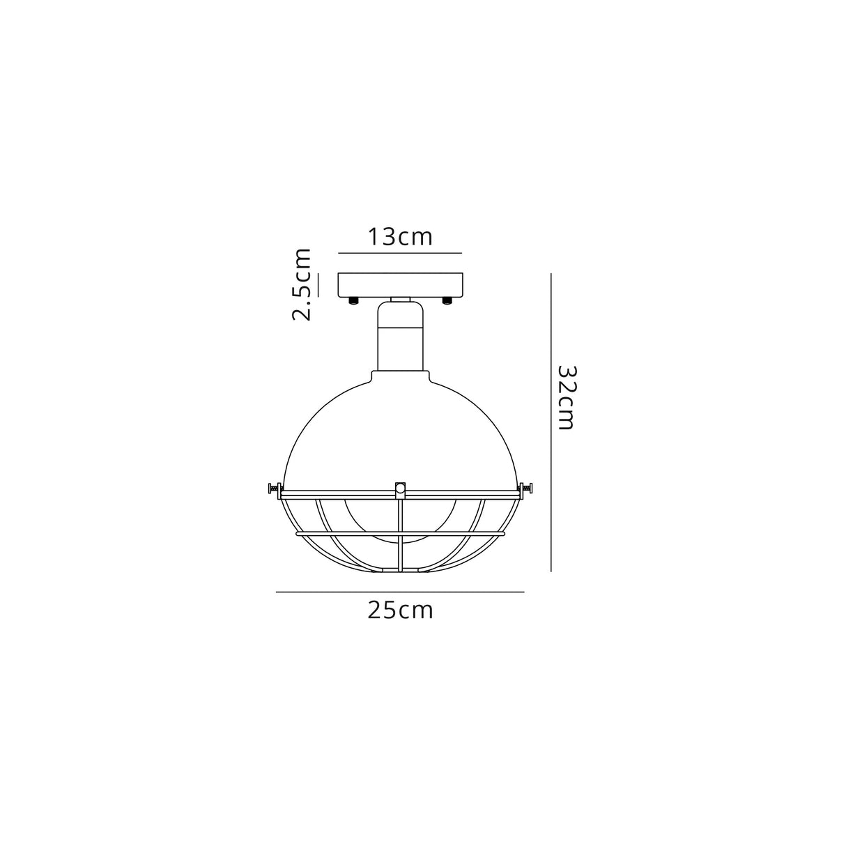 Hegan Ceiling, 1 Light E27, IP65, Matt Black/Grey, 2yrs Warranty