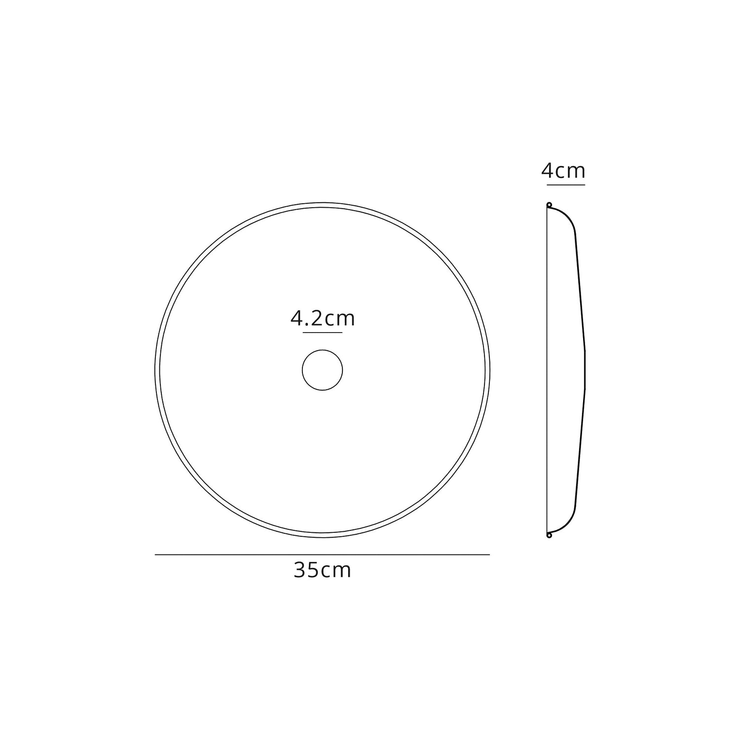 Robson Round Flat Metal 35cm Lampshade, Black Chrome