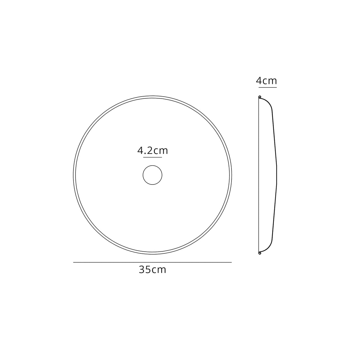 Robson Round Flat Metal 35cm Lampshade, Black