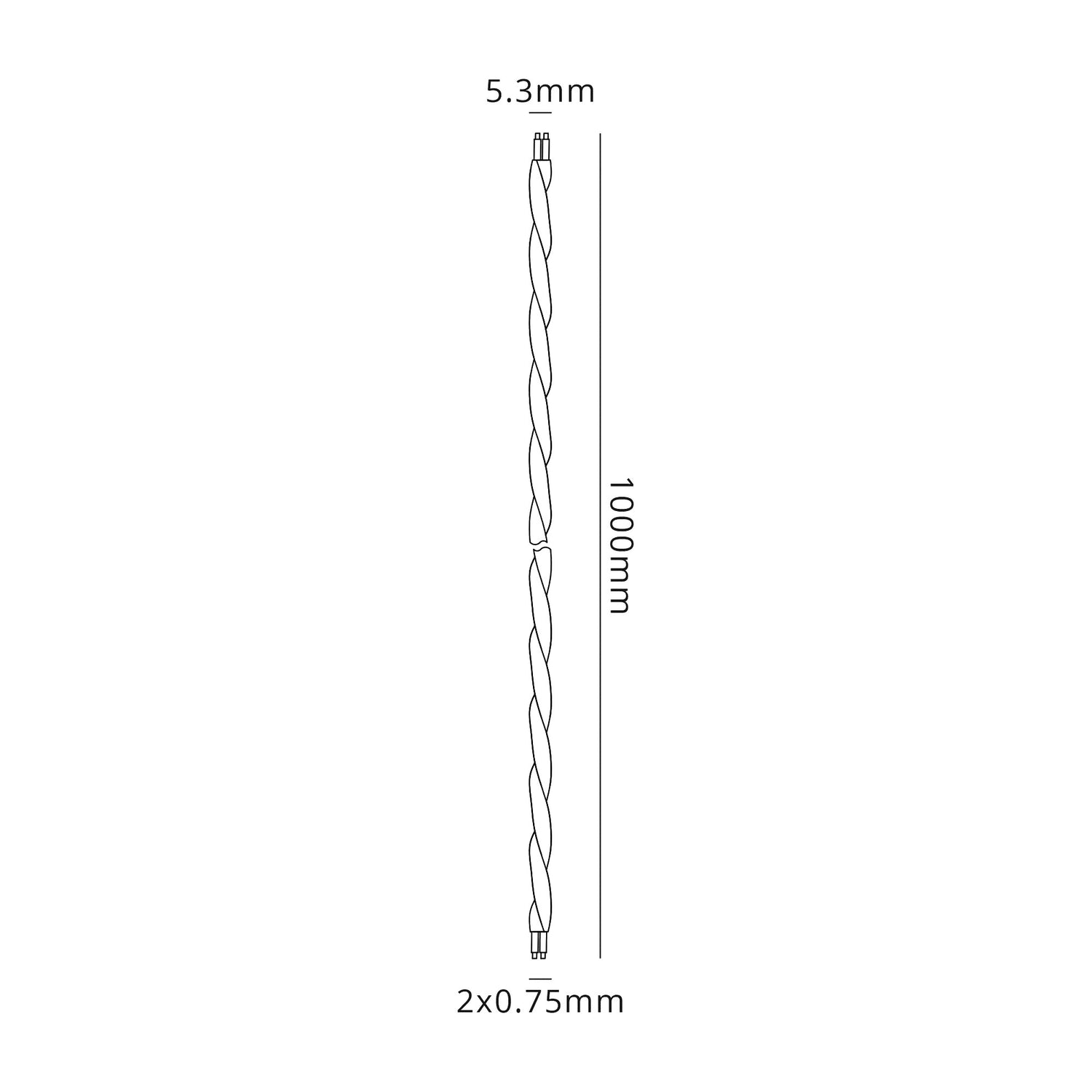 Robson 25m Roll Red & Black Wave Stripe Braided Twisted 2 Core 0.75mm Cable VDE Approved