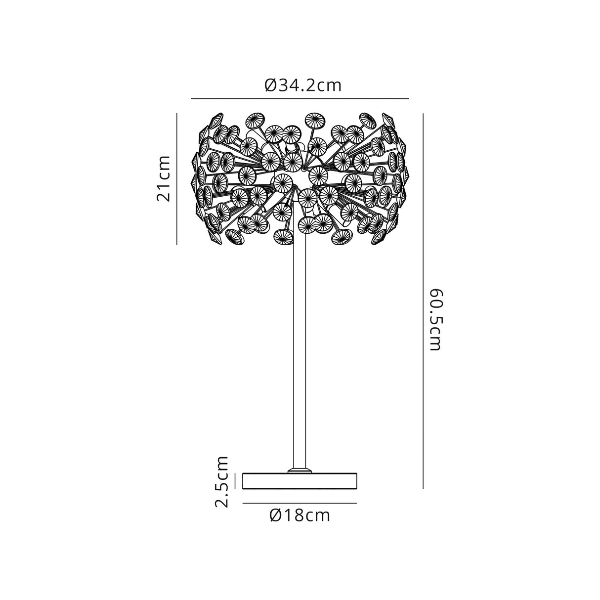 Byrne Table Lamp 6 Light G9 Polished Chrome/Crystal